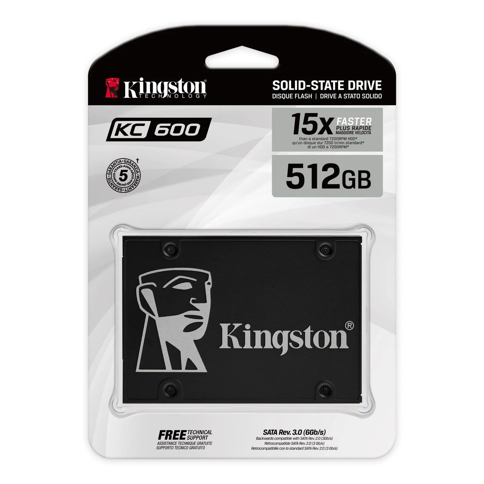 قرص SSD داخلي Kingston KC600 سعة 512GB بواجهة SATA III