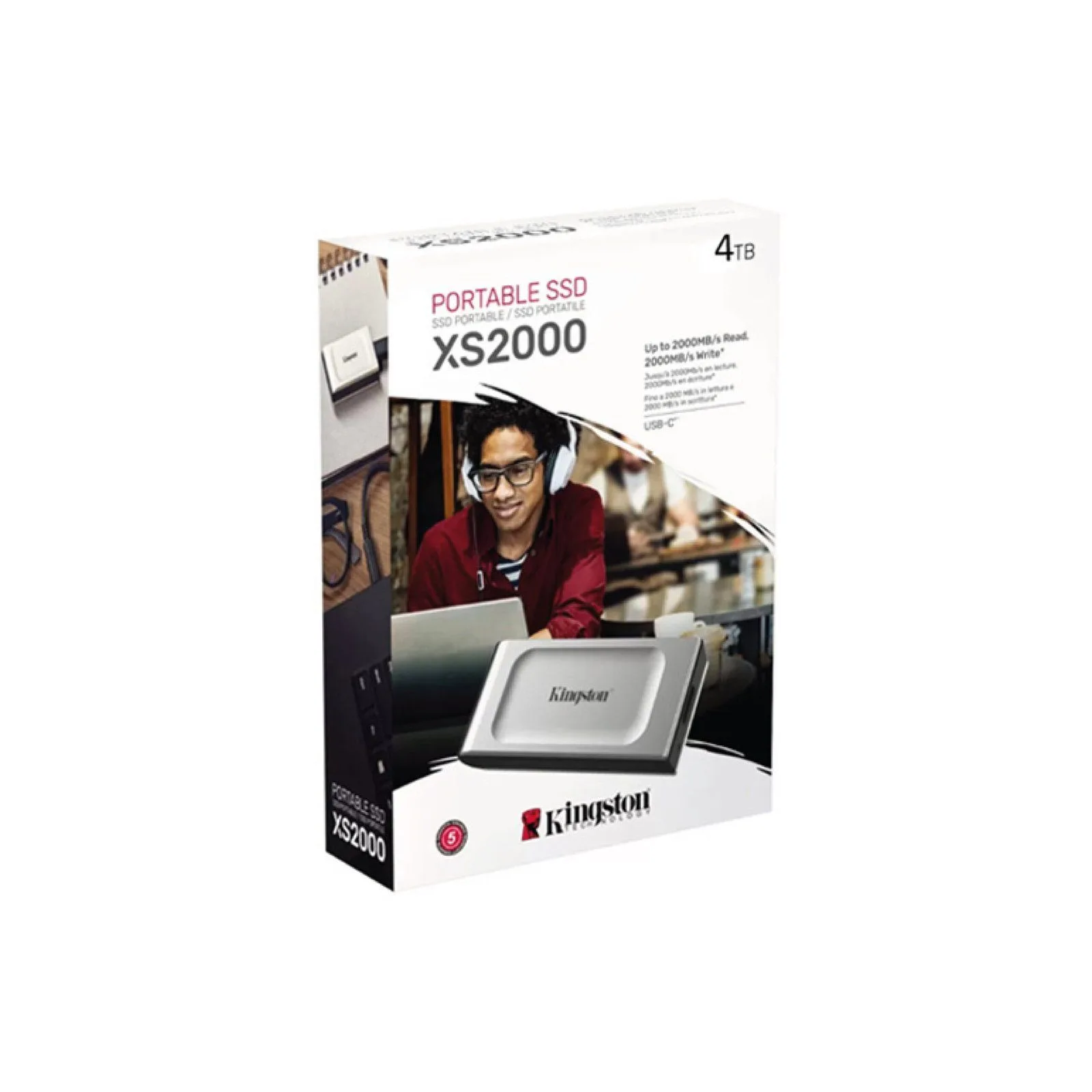 قرص SSD خارجي Kingston XS2000 سعة 4TB بحجم الجيب USB 3.2 Gen 2 Type-C