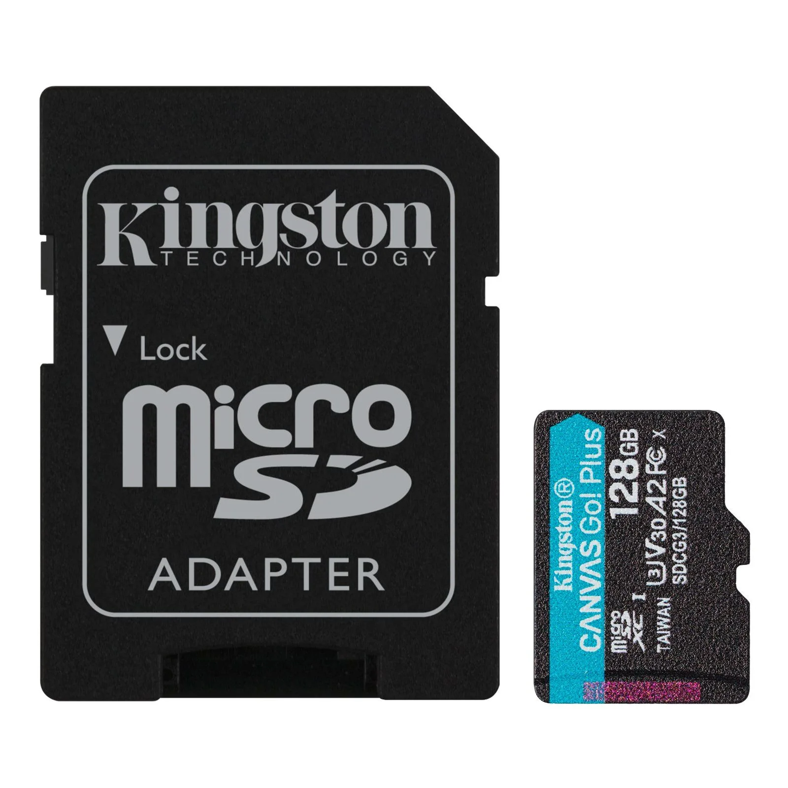 Kingston 128GB Memory Card MicroSDXC Canvas Go Plus 170MB/s UHS-I A2 C10 U3 V30 + Adaptor