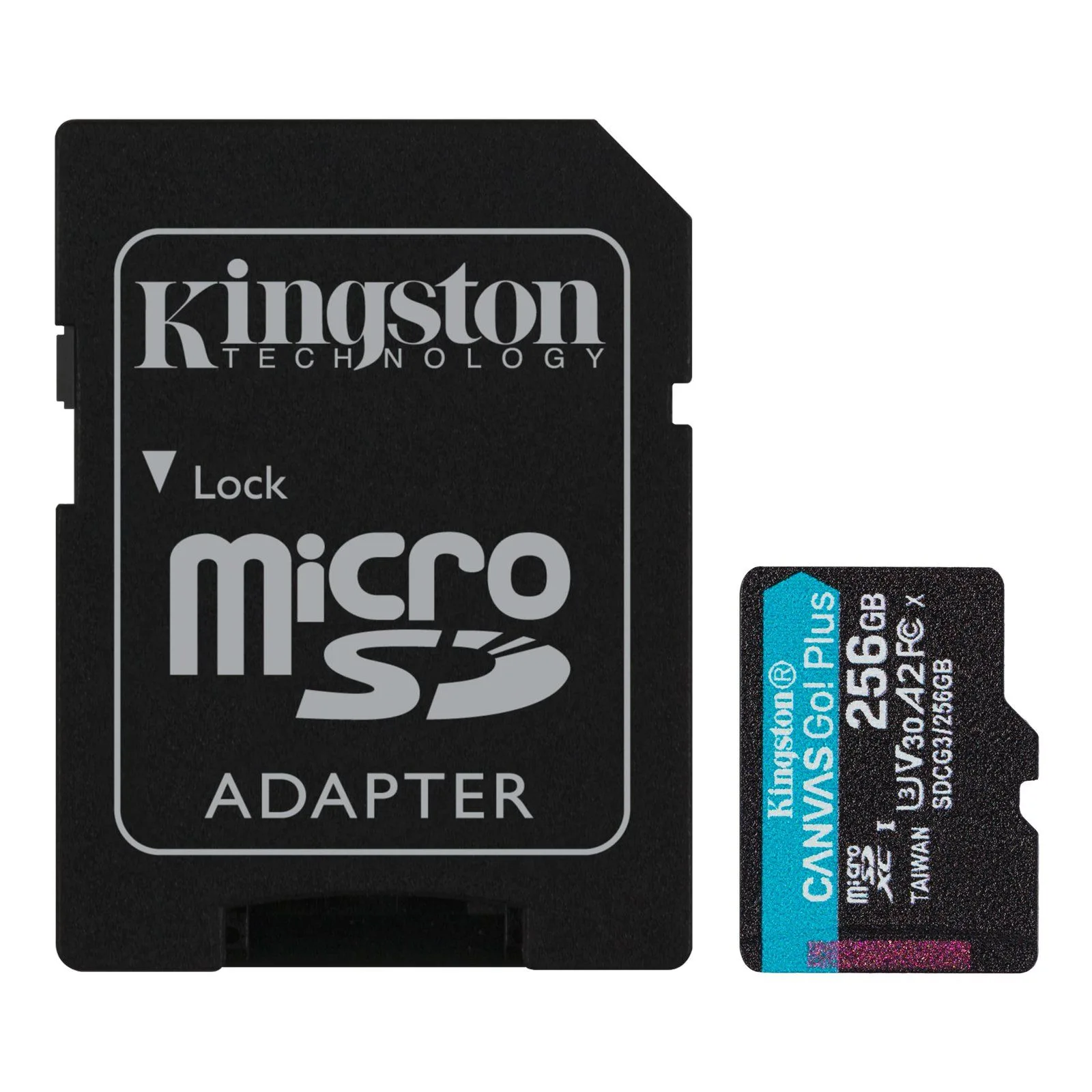 Kingston 256GB Memory Card MicroSDXC Canvas Go Plus 170MB/s UHS-I A2 C10 U3 V30 + Adaptor