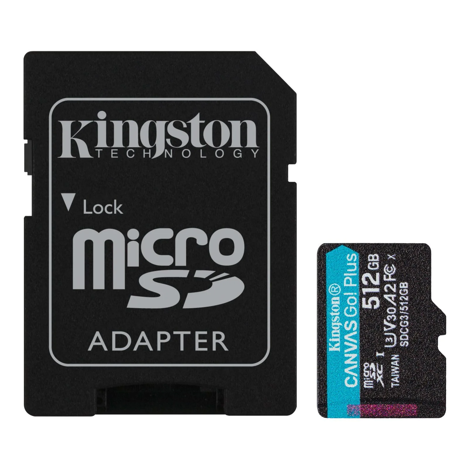 Kingston 512GB Memory Card MicroSDXC Canvas Go Plus 170MB/s UHS-I A2 C10 U3 V30 + Adaptor