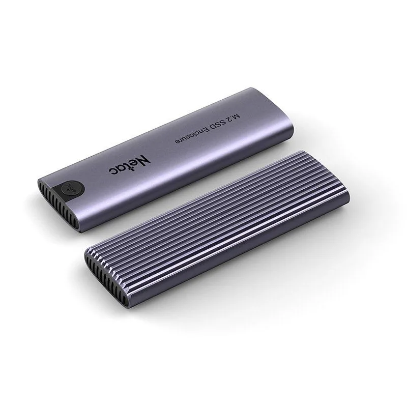 NETAC NVMe SSD Enclosure Aluminum External SSD With Cables USB 3.1 Gen2 - 10Gbps