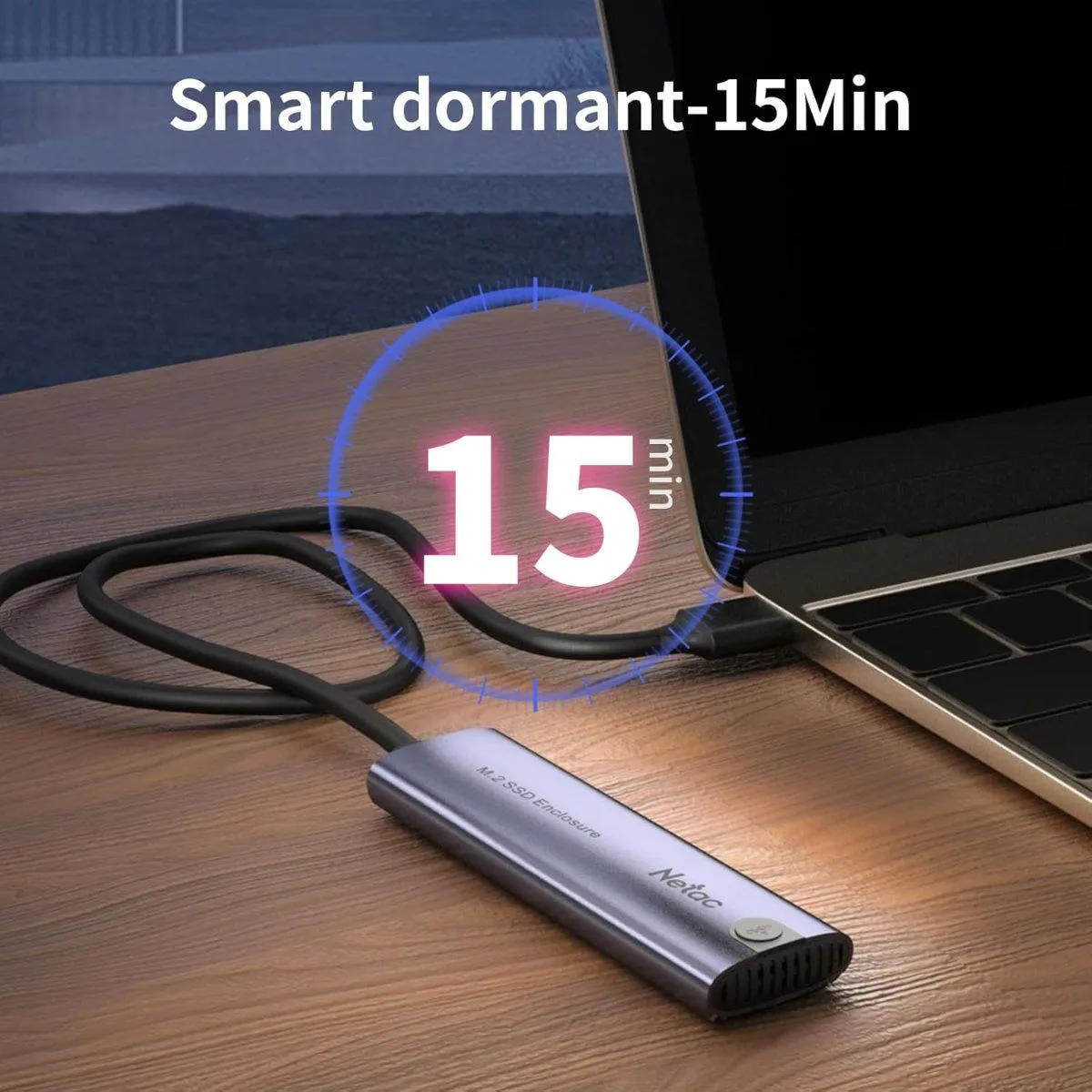 NETAC NVMe SSD Enclosure Aluminum External SSD With Cables USB 3.1 Gen2 - 10Gbps