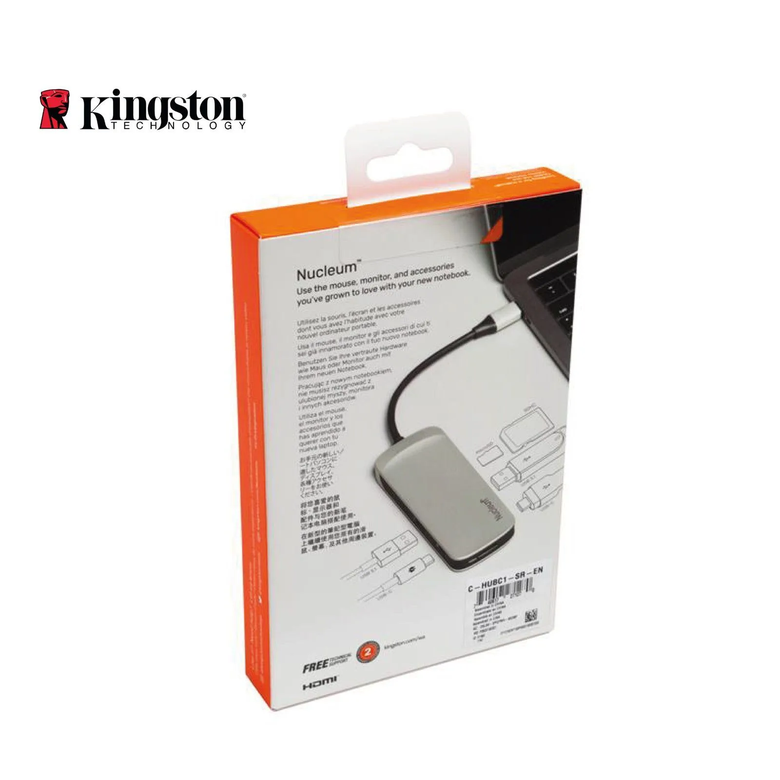 Kingston Nucleum USB-C HUB HDMI Output, USB-A, Type-C, SD & MicroSD Card Reader