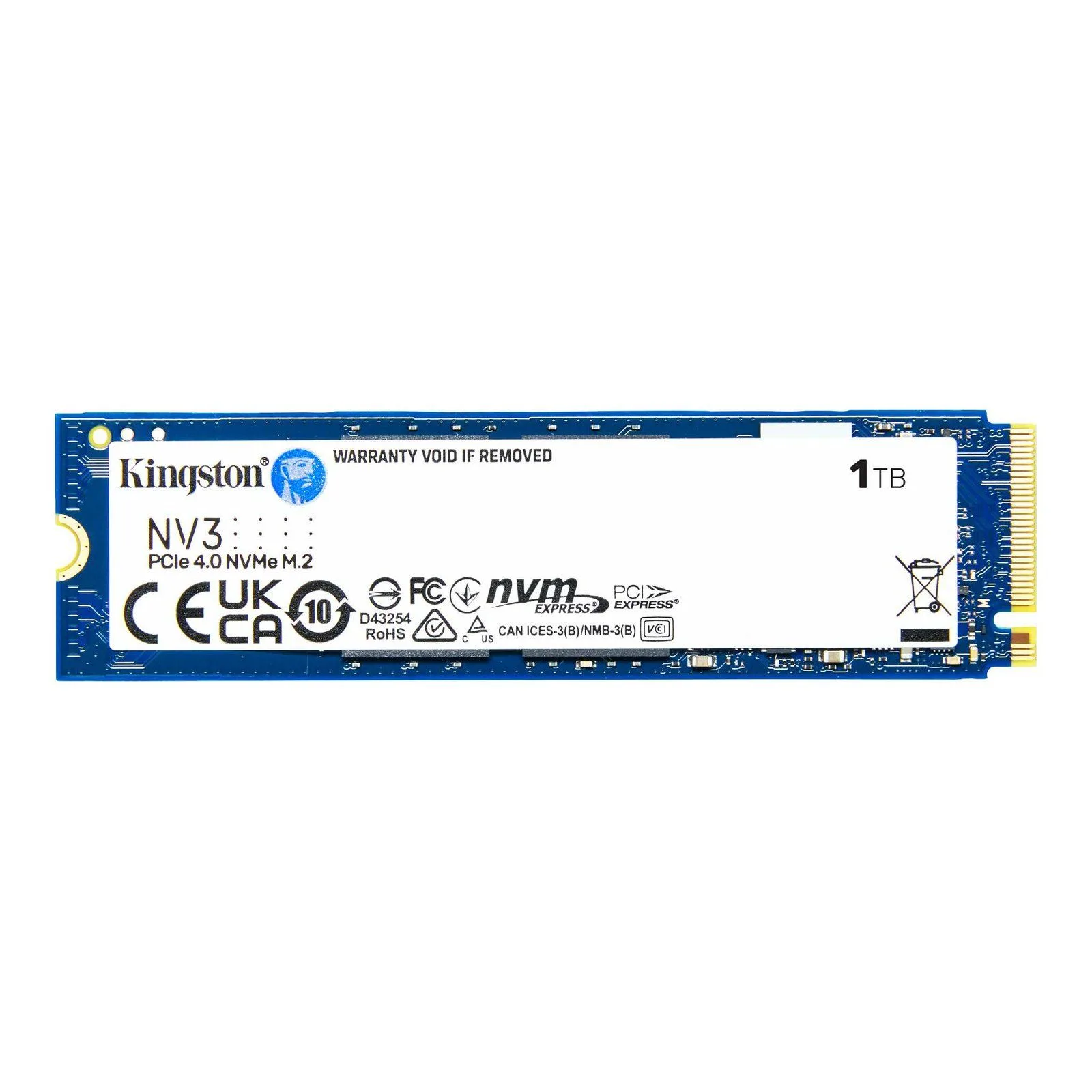 قرص SSD داخلي Kingston NV3 سعة 1TB نوع M.2 2280 NVMe PCIe 4.0 Gen 4x4 بسرعة حتى 6000 ميجابايت/ث