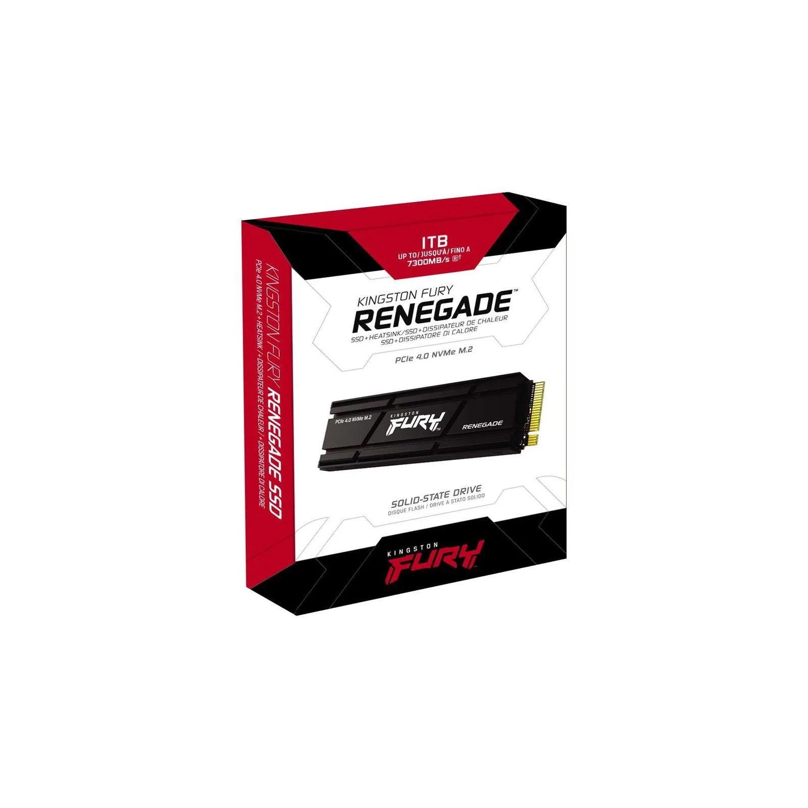 قرص SSD داخلي Kingston FURY Renegade سعة 1TB نوع M.2 NVMe PCIe 4.0 مع مشتت حراري من الألمنيوم
