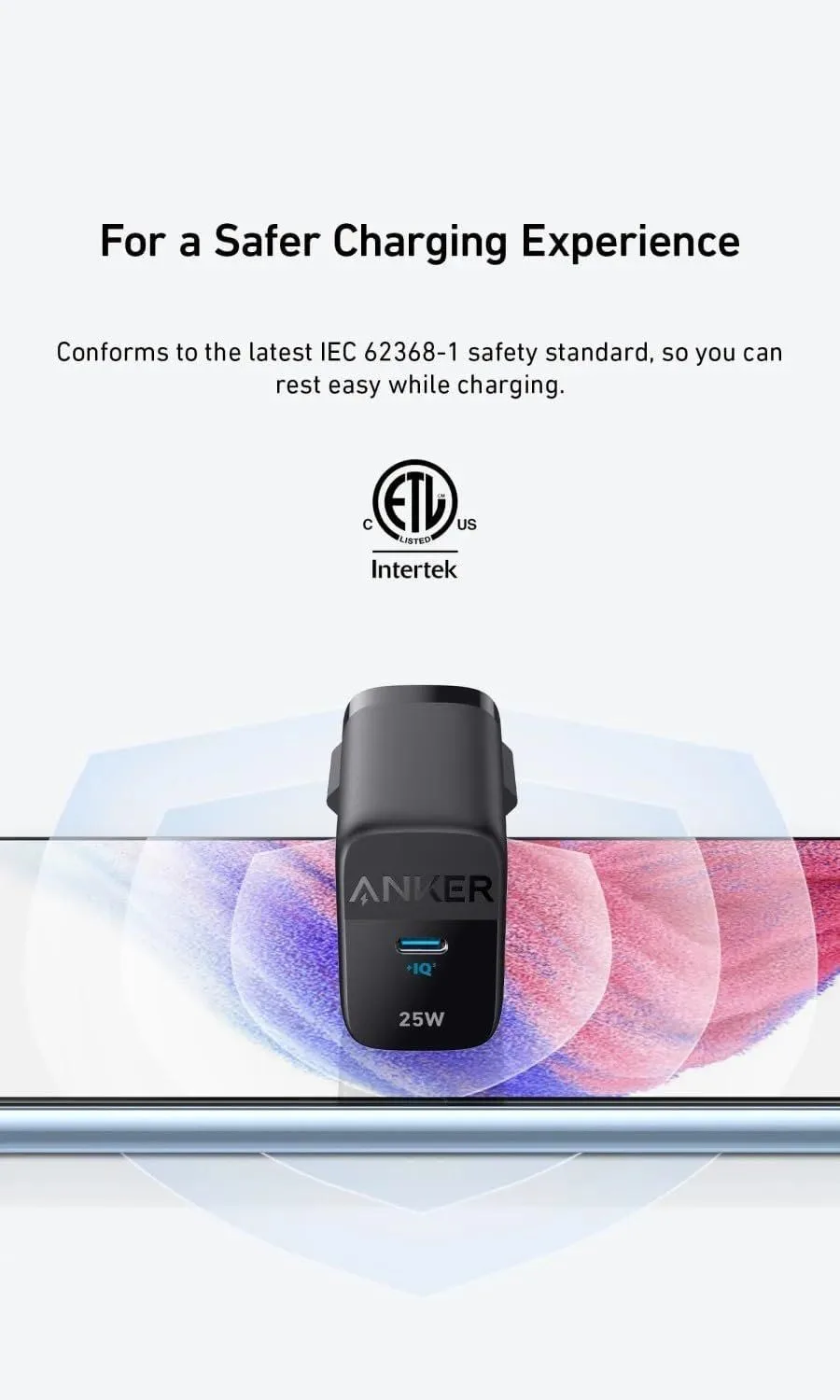 شاحن Anker 312 Ace 2 بمنفذ USB-C - قدرة 25 واط