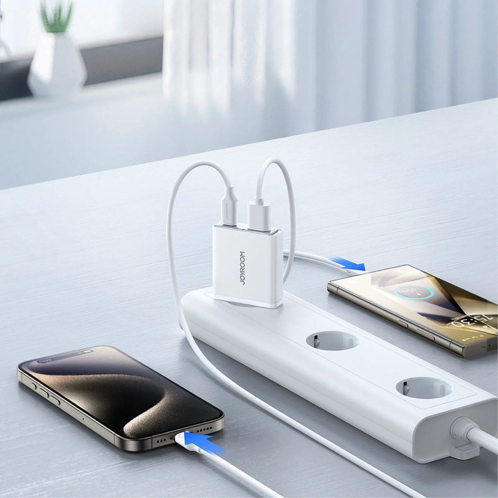 Joyroom USB-C + USB-A Ultra Slim Charger - 20W