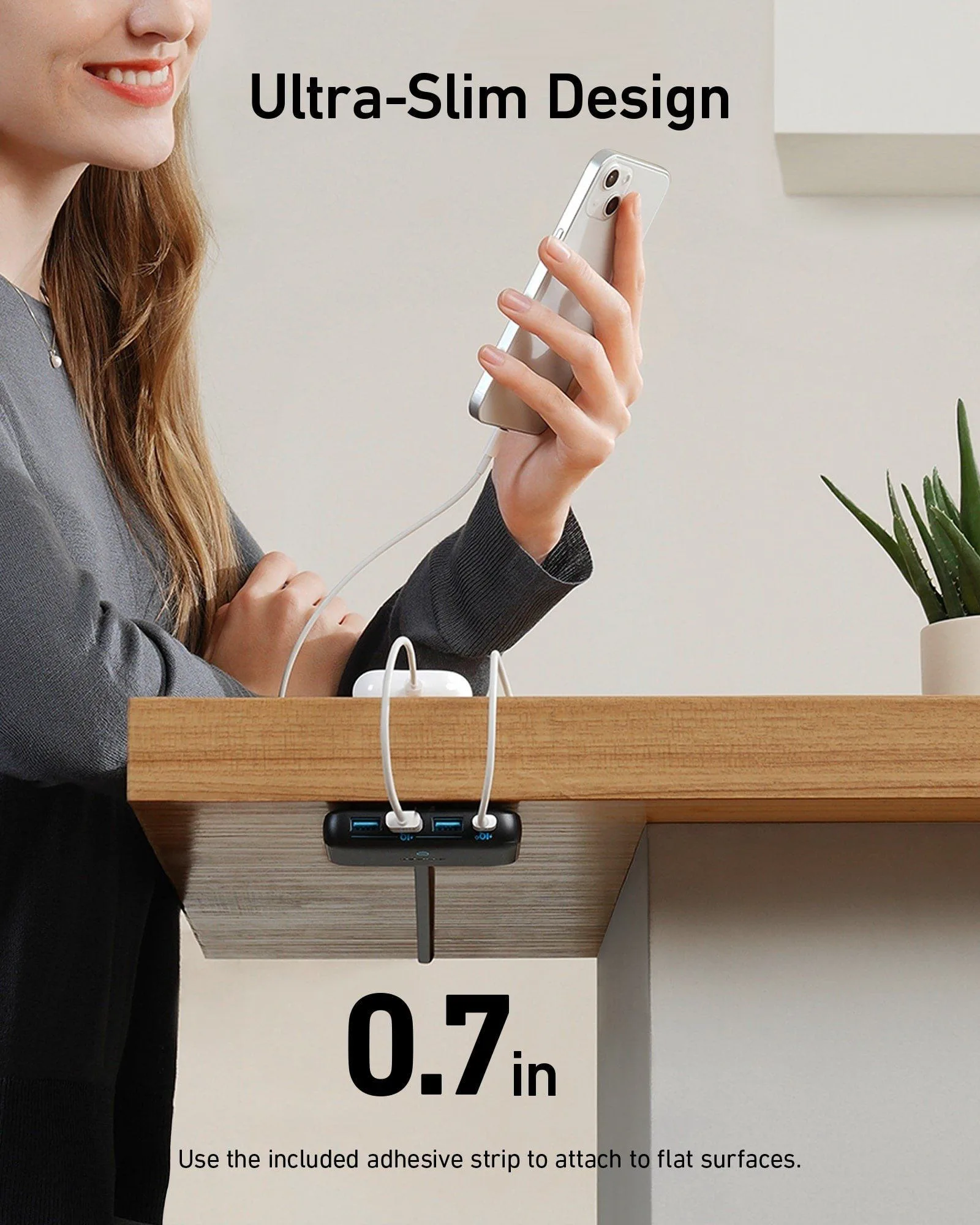 شاحن Anker PowerPort Atom III Slim بأربعة منافذ - قدرة 65 واط