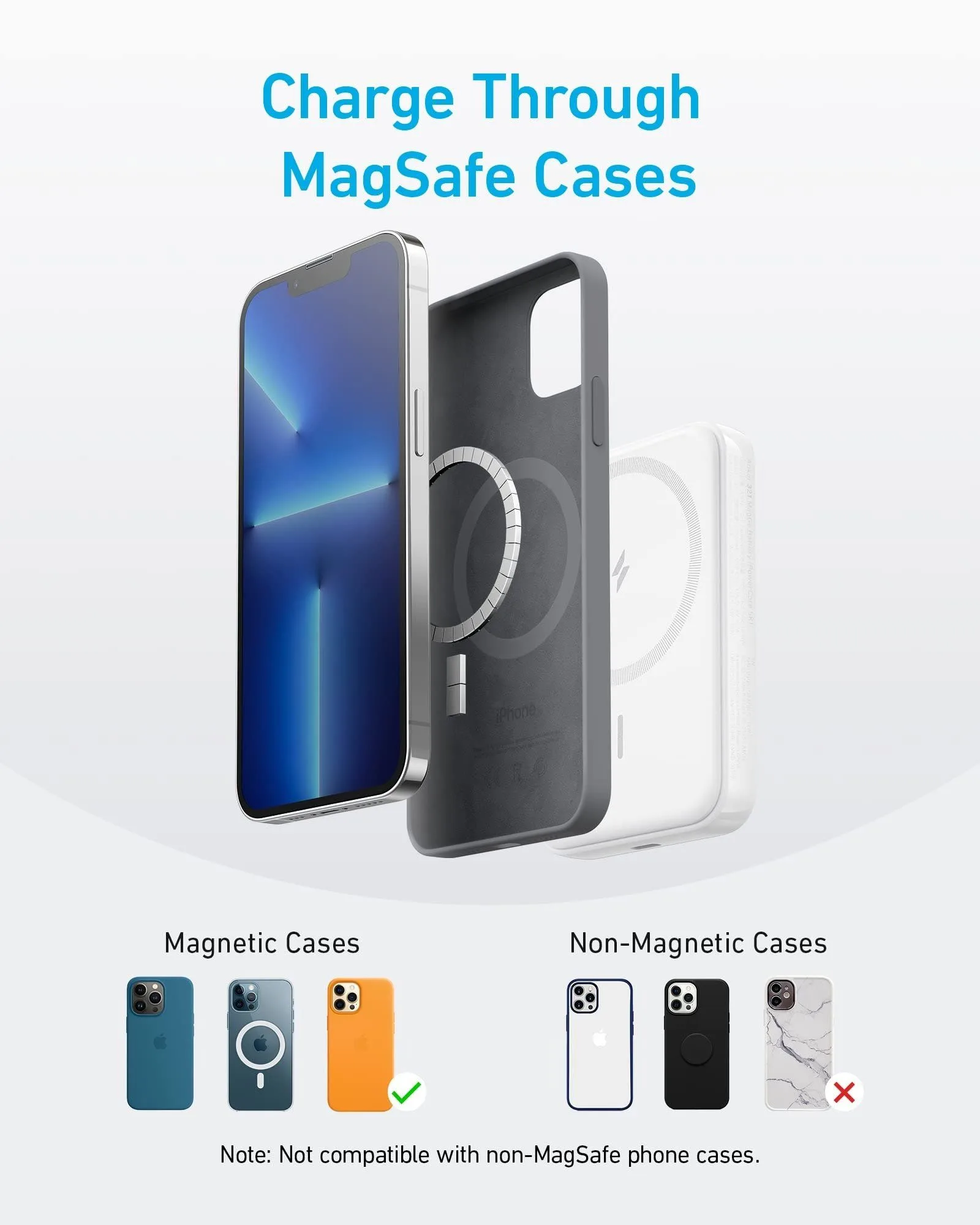 باور بانك مغناطيسي Anker 321 MagGo (PowerCore Magnetic) سعة 5000 مللي أمبير