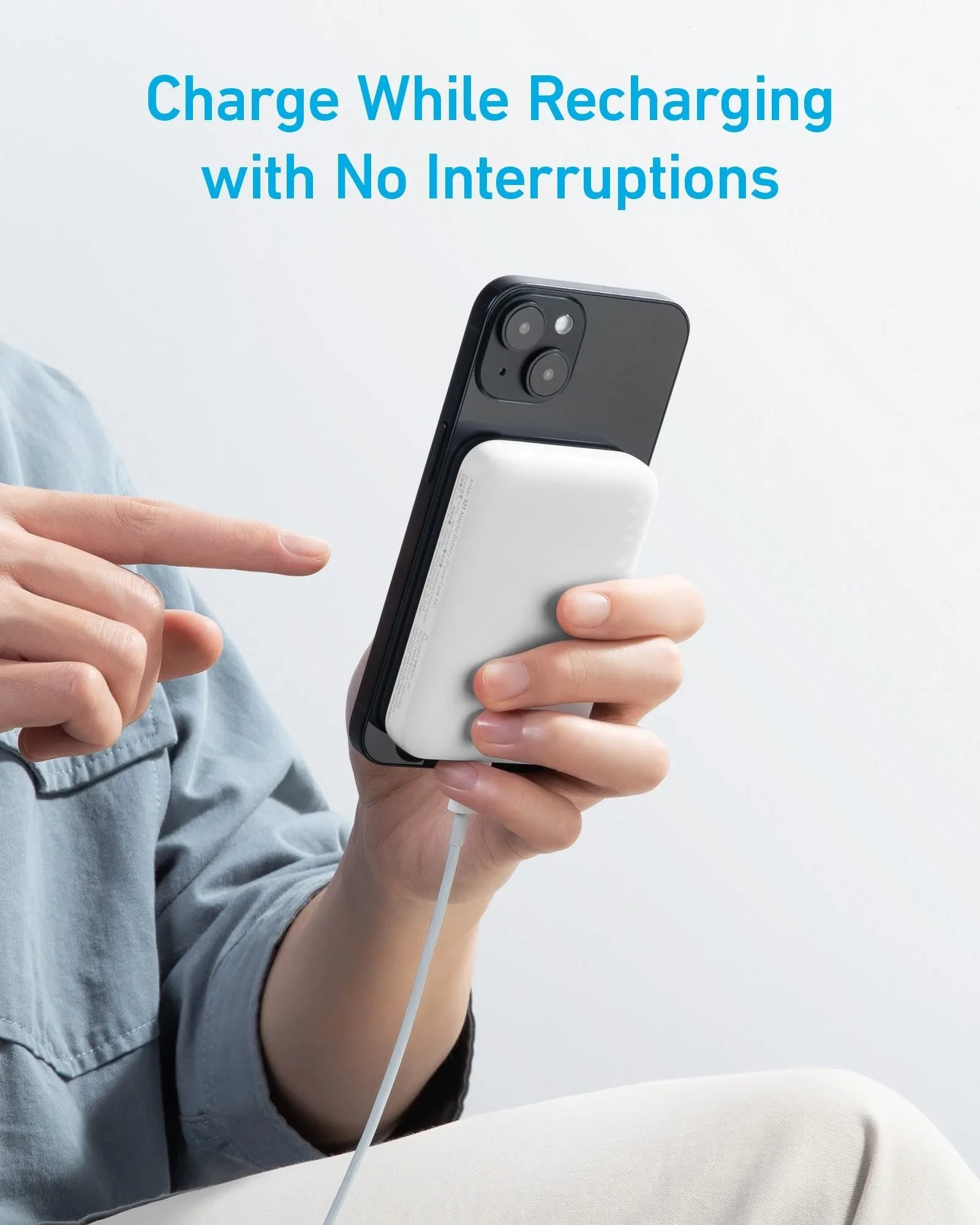 باور بانك مغناطيسي Anker 321 MagGo (PowerCore Magnetic) سعة 5000 مللي أمبير