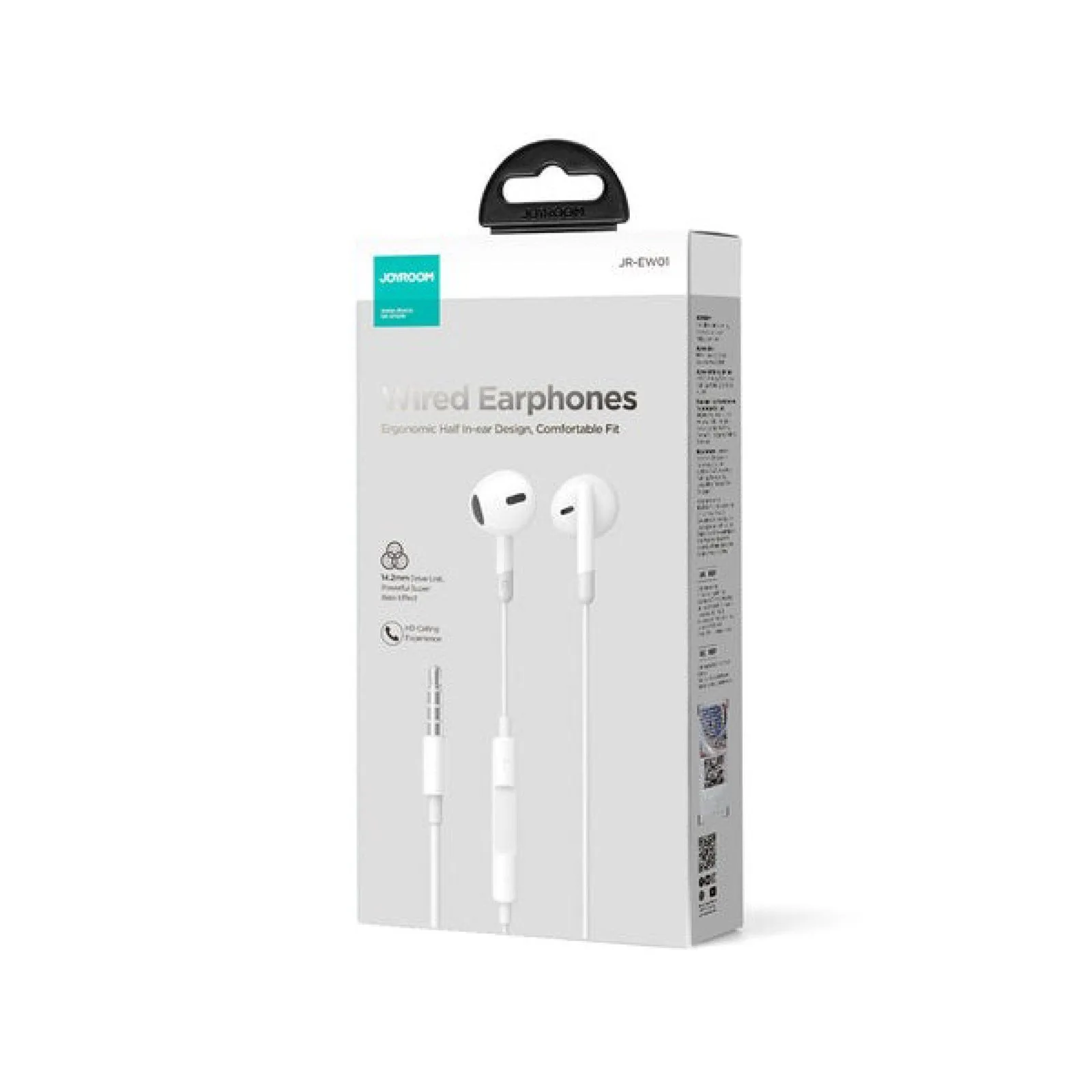 Joyroom Half in-Ear Wired Earphones - White