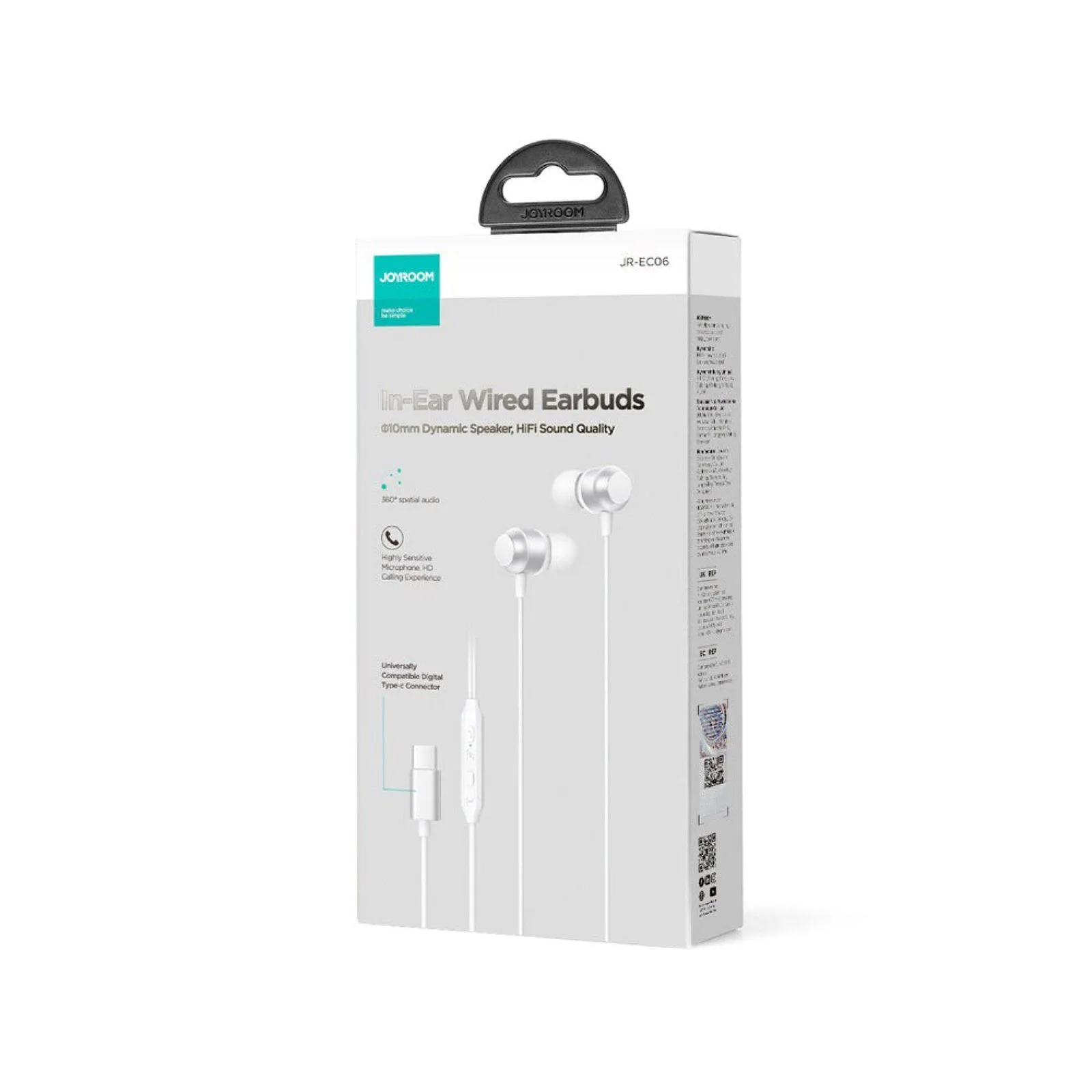 Joyroom TYPE-C In-Ear Metal Wired Earbuds - Silver