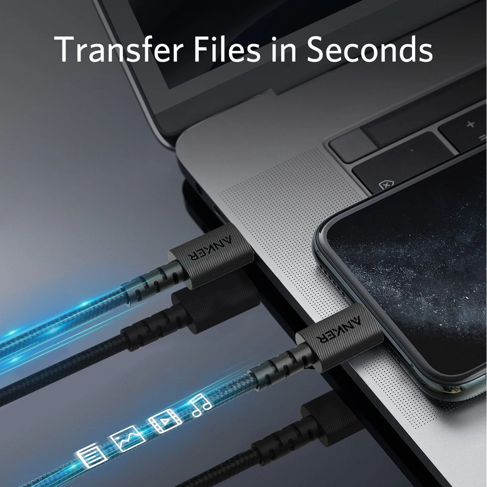 كابل Anker PowerLine Select+ من USB-C إلى Lightning من النايلون المتين - 1.8 متر