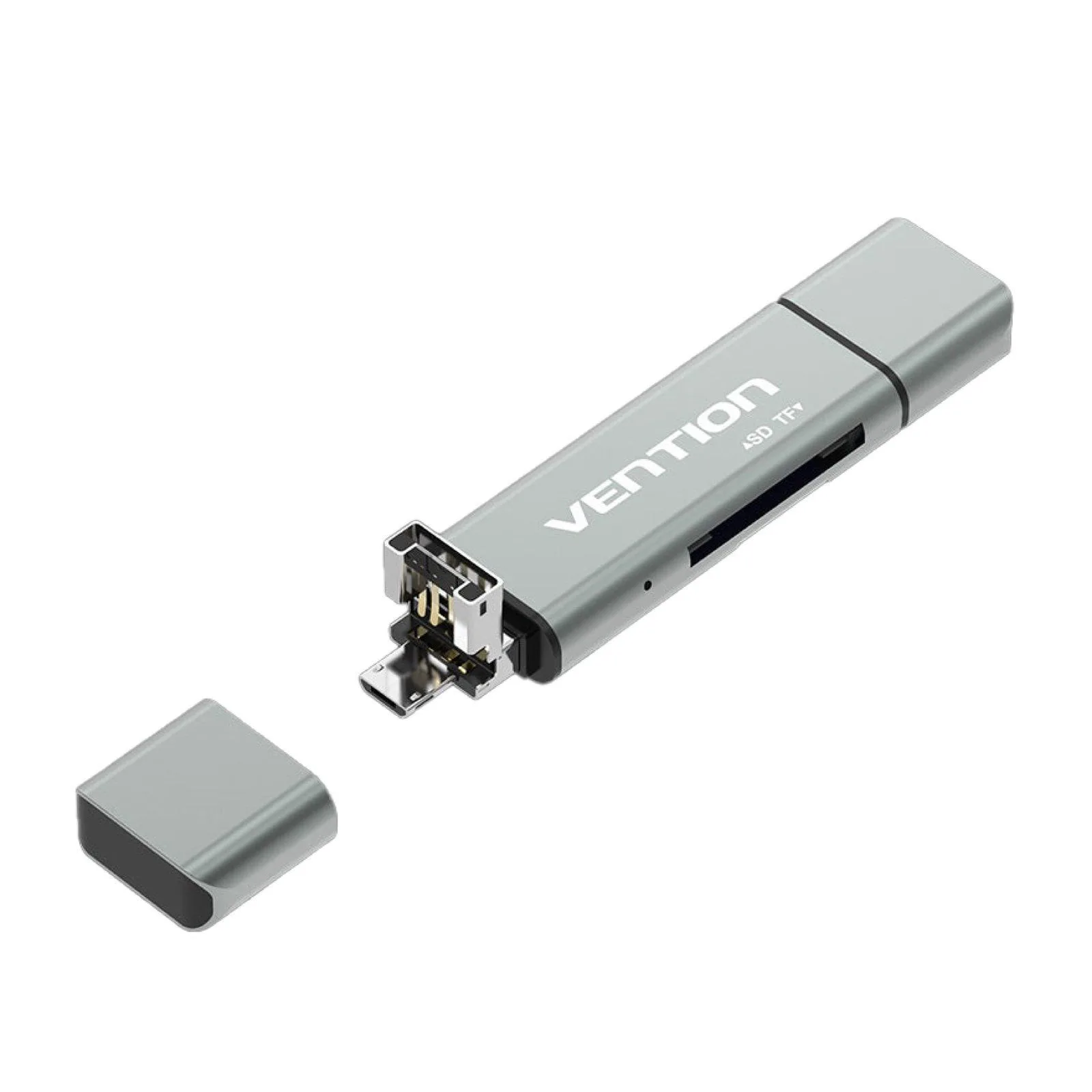 Vention USB-C / USB-A / Micro USB - Metal Card Reader - CCJH0