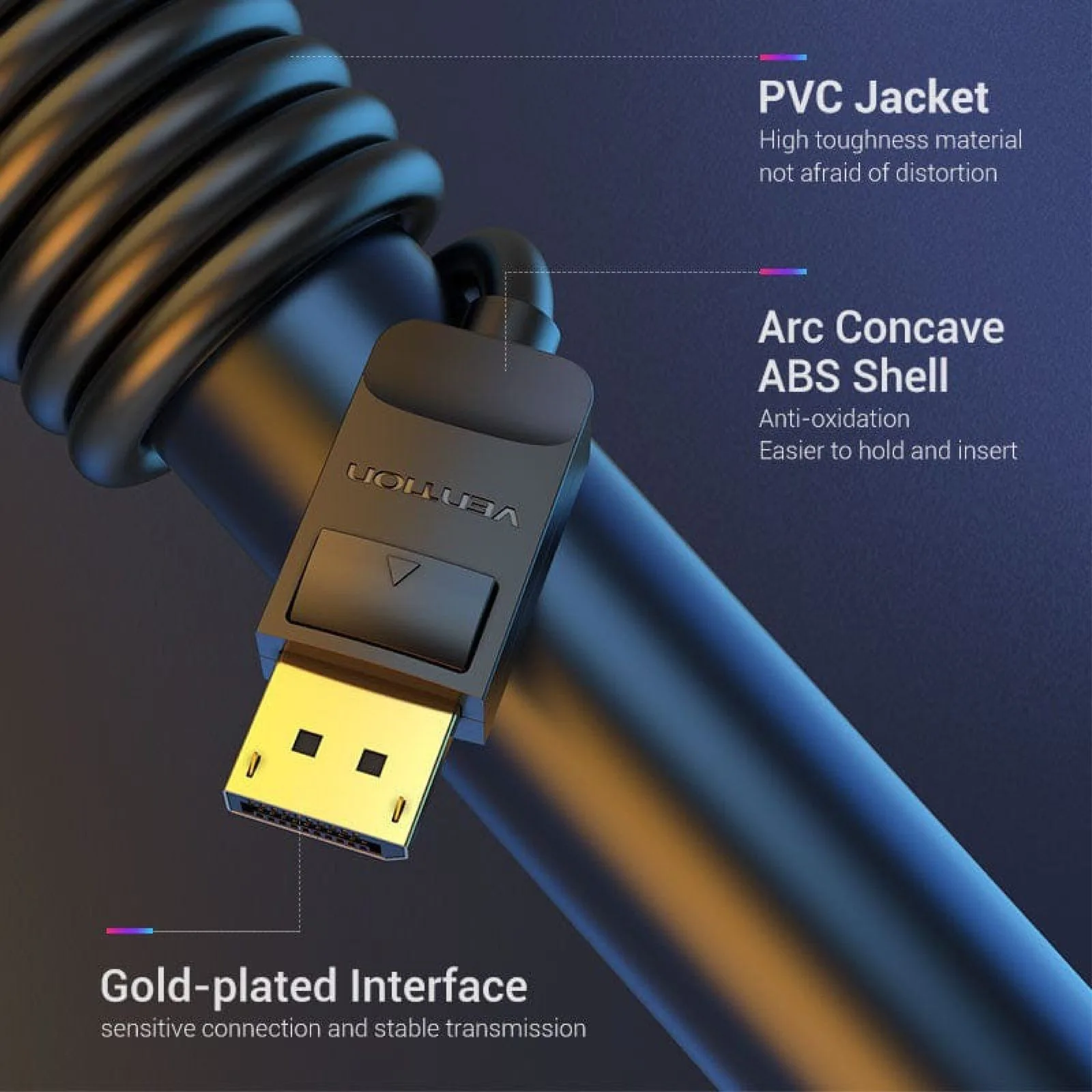 كابل Vention من DisplayPort إلى DisplayPort بطول 1.5 متر - HACBG