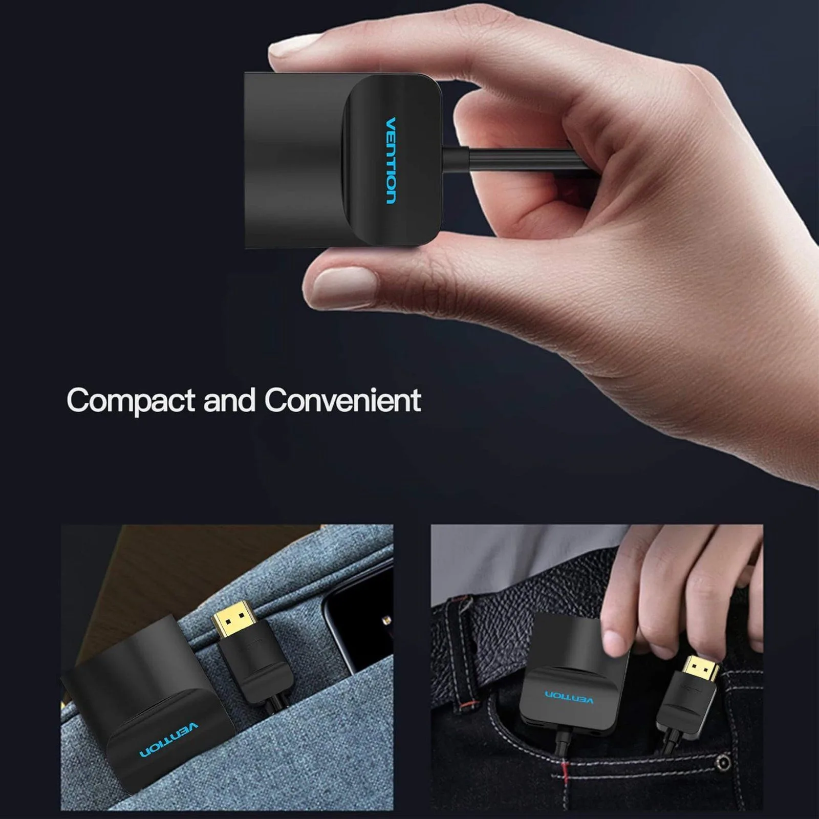 Vention HDMI to VGA Adapter 0.15M Black ABS Type - 42154