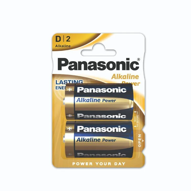 بطاريات Panasonic Alkaline Power حجم D بجهد 1.5 فولت - عبوة قطعتين