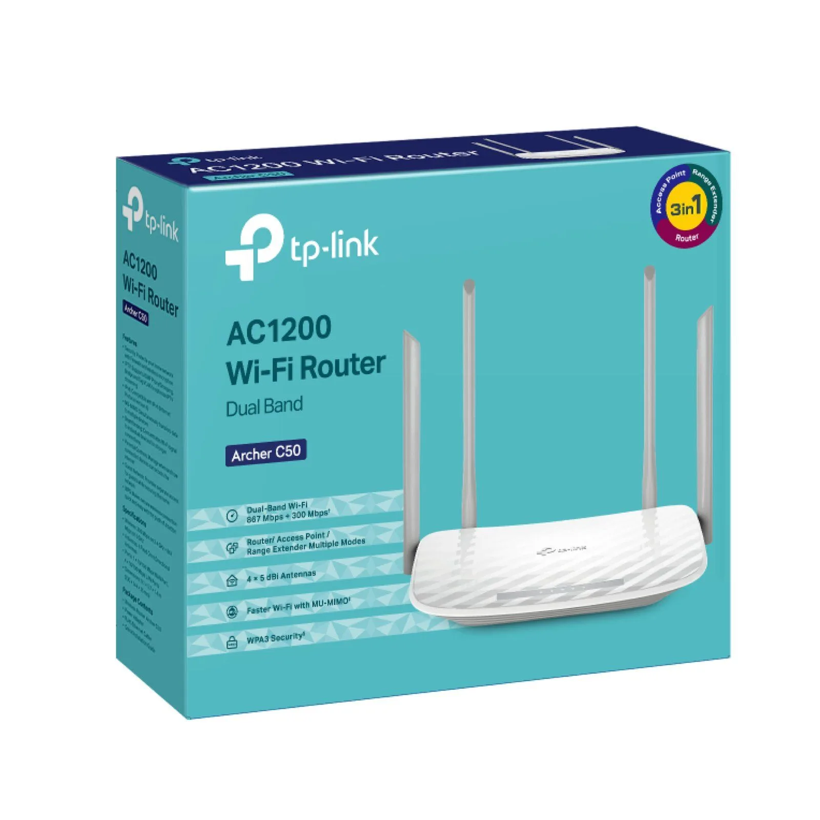 راوتر لاسلكي TP-Link Archer C50 ثنائي النطاق AC1200