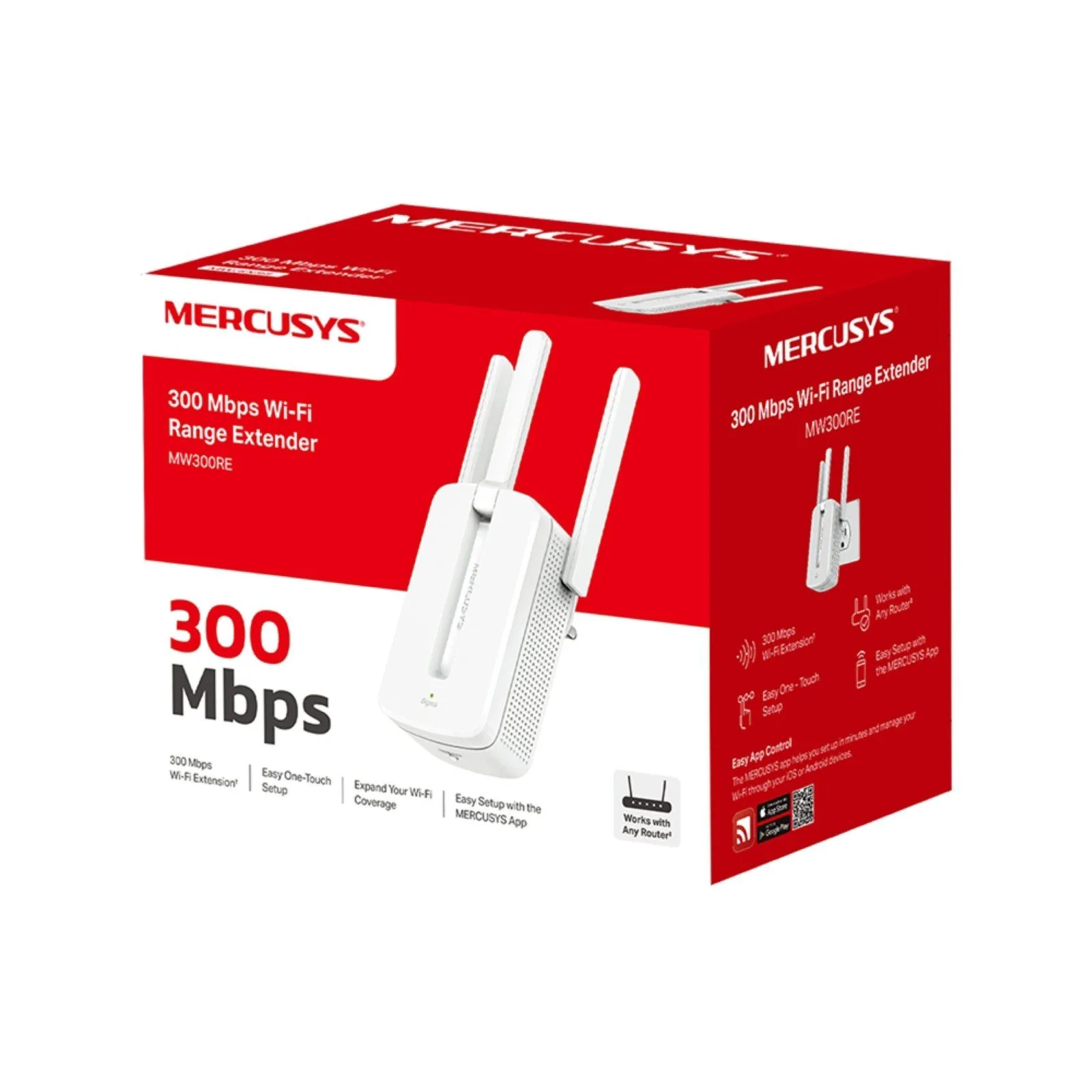 مقوي إشارة Wi-Fi من Mercusys MW300RE بسرعة 300 ميجابت/ث