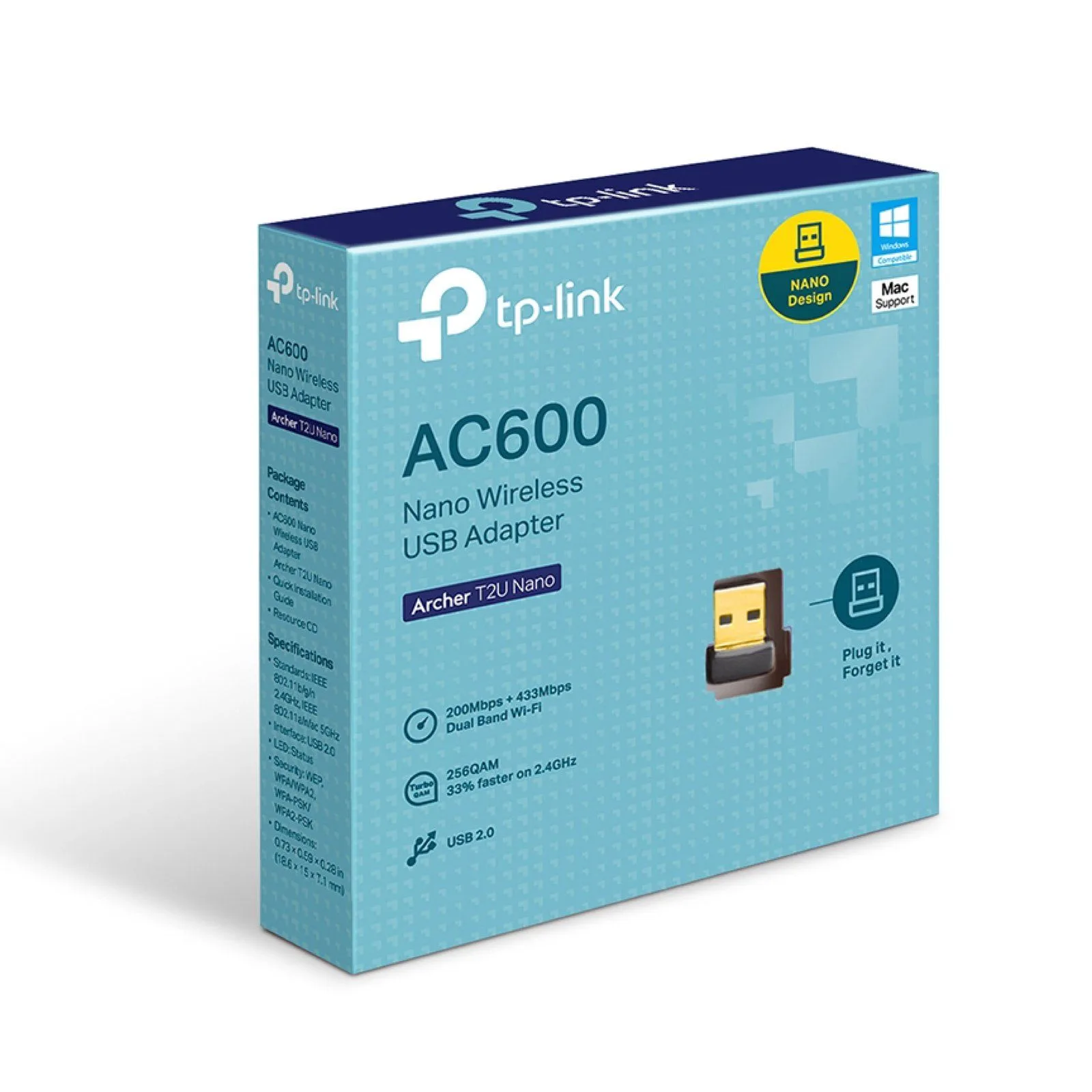 محوّل USB لاسلكي TP-Link Archer T2U Nano بسرعة AC600