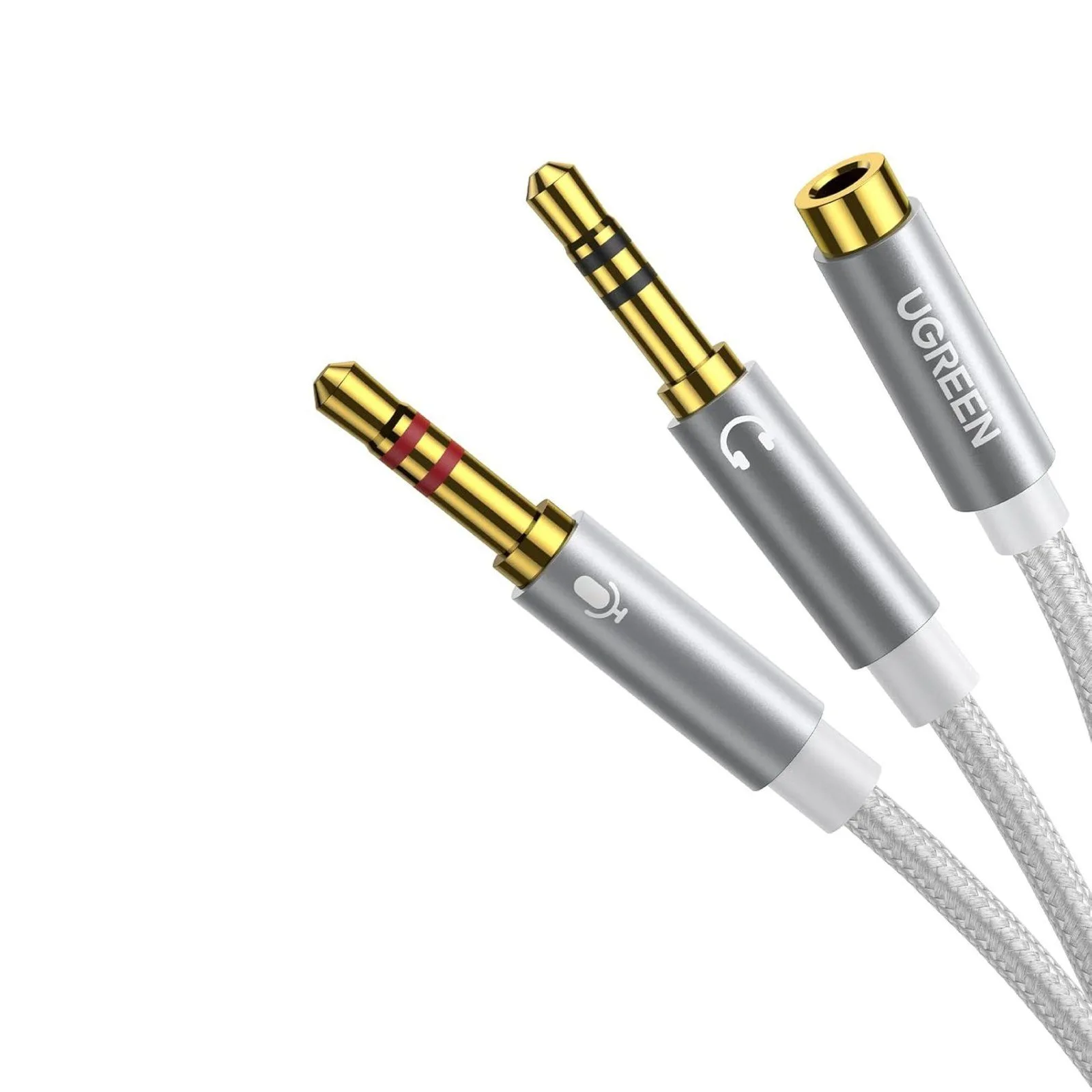 Ugreen Braided Aluminum Headphone Splitter 3.5mm 2 Male to 1 Female – 10790