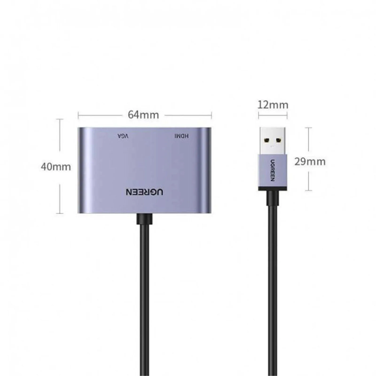 محوّل UGREEN من USB 3.0 إلى HDMI وVGA - 20518