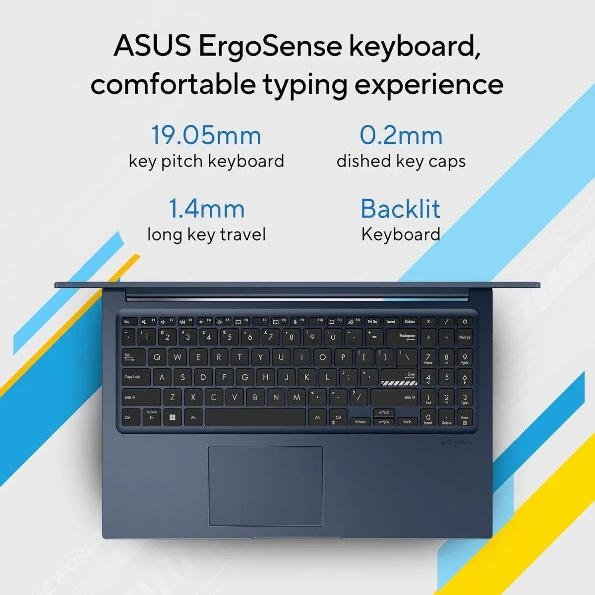 لابتوب ASUS Vivobook 15 X1504VA بمعالج Intel Core i3 الجيل 13، رام 8GB، SSD NVMe سعة 256GB، شاشة 15.6 بوصة Full HD