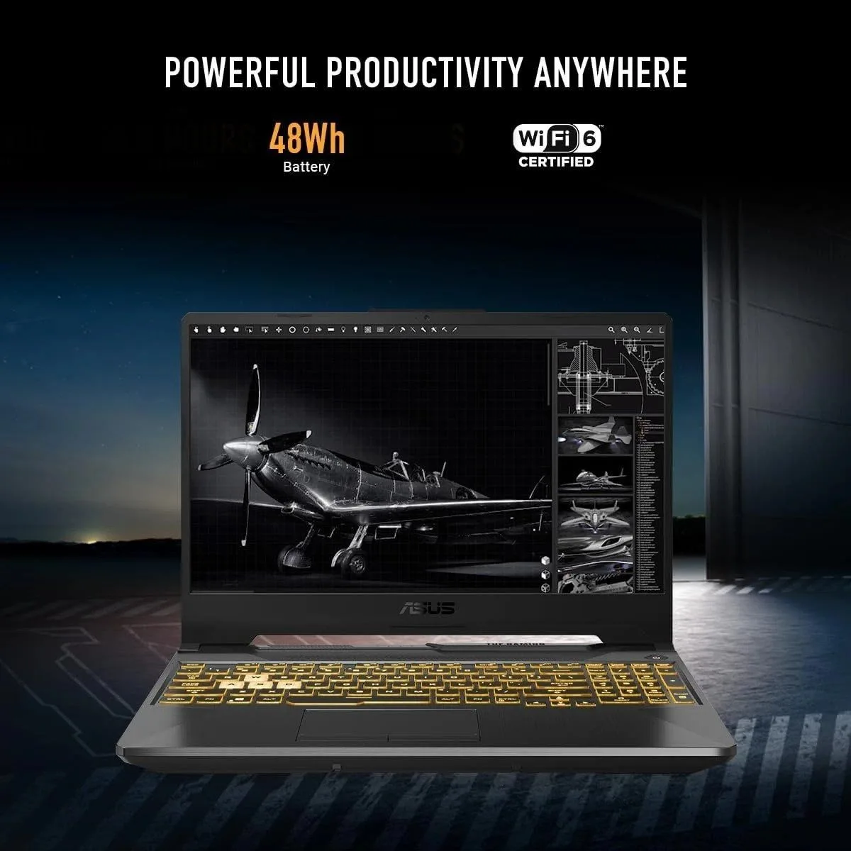 لابتوب ألعاب ASUS TUF Gaming A15 FA507NVR-LP129 بمعالج AMD Ryzen 7، كرت Nvidia RTX 4060 8GB، رام 16GB DDR5، SSD NVMe سعة