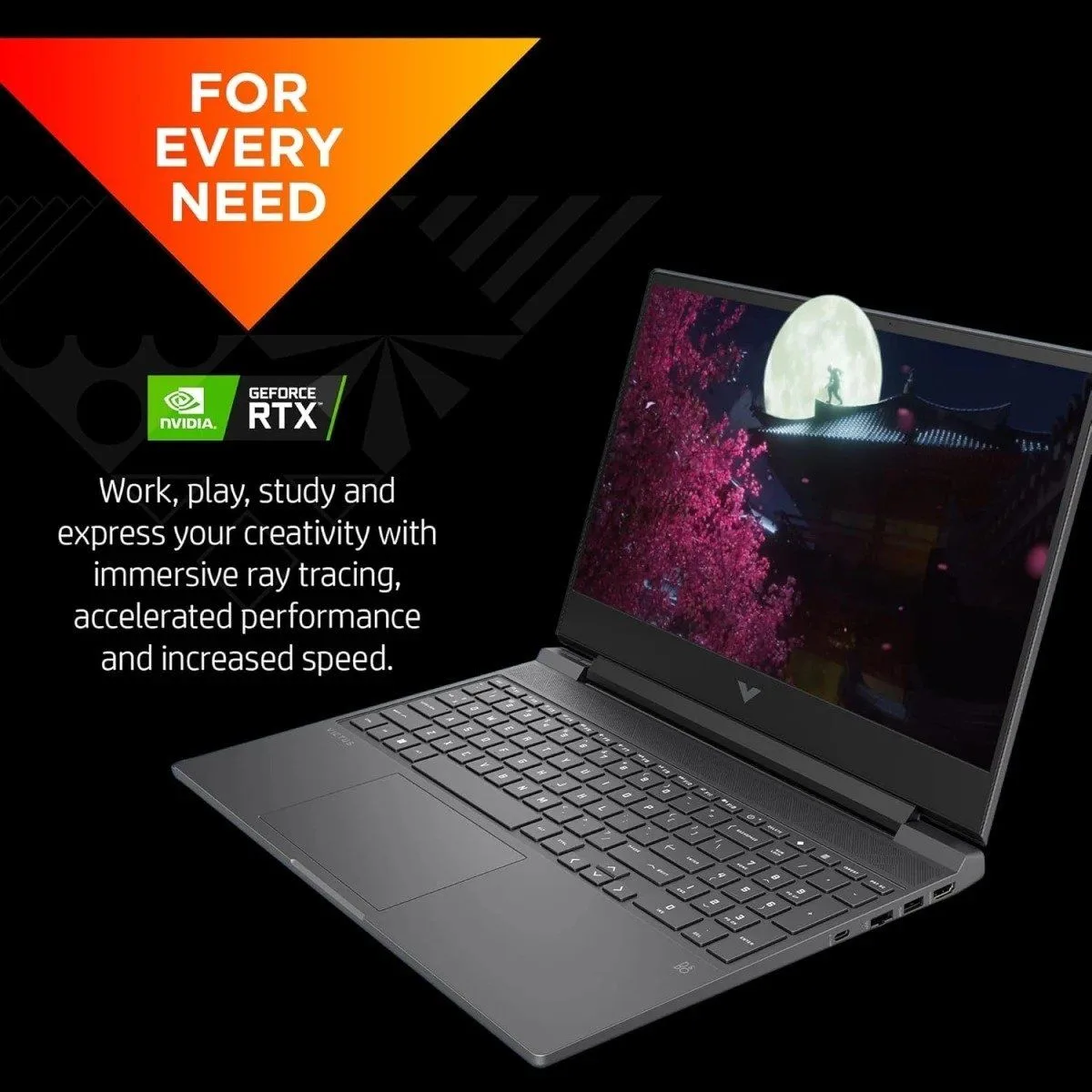لابتوب ألعاب HP Victus 15-fa1082ne بمعالج Intel Core i5 الجيل 13، رام 16GB، SSD NVMe سعة 512GB، كرت NVIDIA RTX 4050 6GB،
