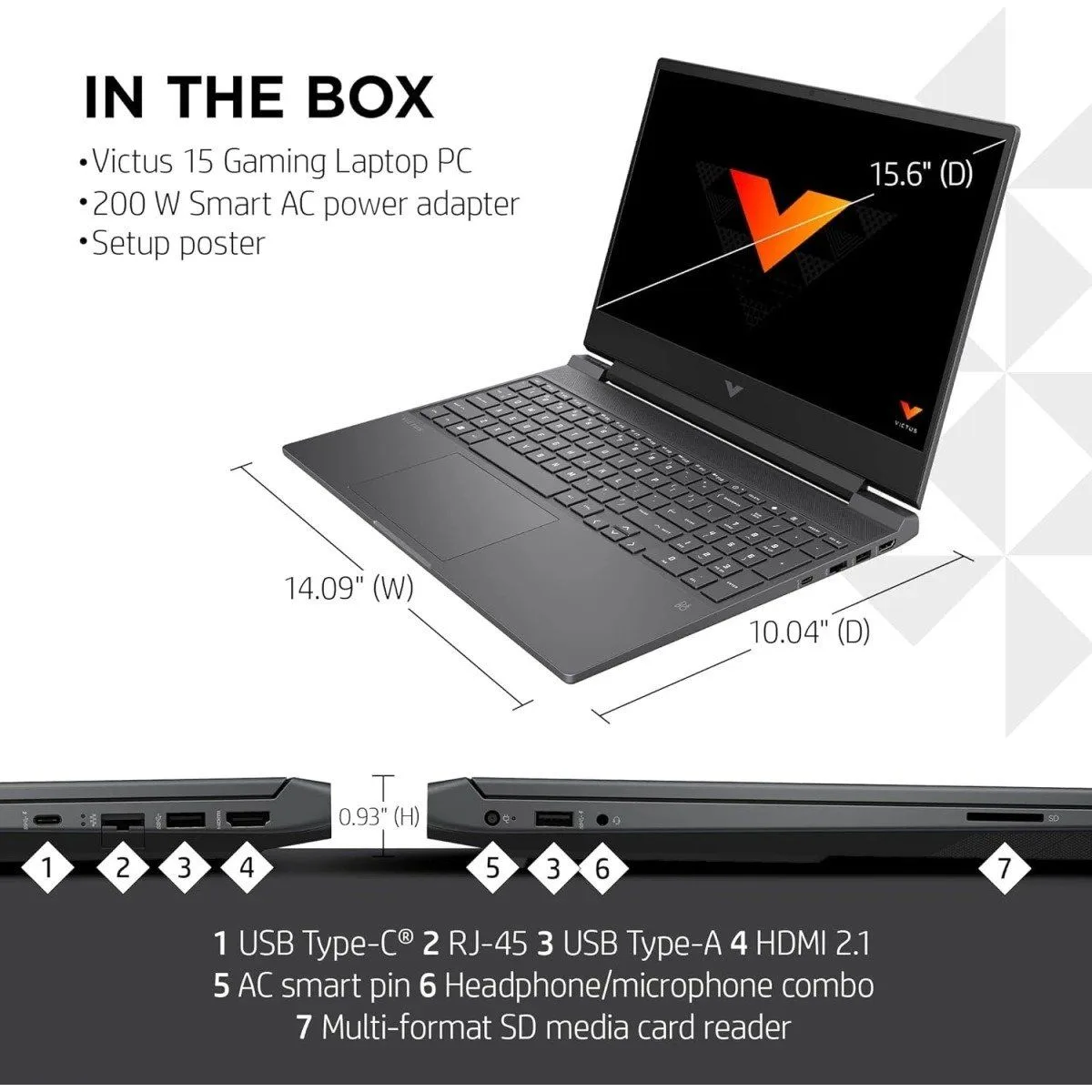 لابتوب ألعاب HP Victus 15-fa1082ne بمعالج Intel Core i5 الجيل 13، رام 16GB، SSD NVMe سعة 512GB، كرت NVIDIA RTX 4050 6GB،