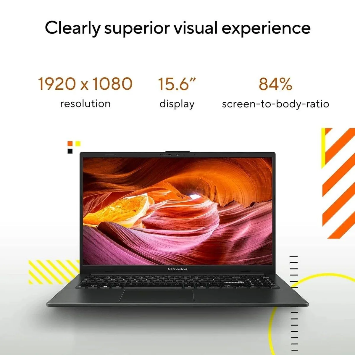 لابتوب ASUS Vivobook Go 15 بمعالج AMD Ryzen 5، رام 8GB DDR5، SSD NVMe M.2 سعة 512GB، شاشة 15.6 بوصة FHD