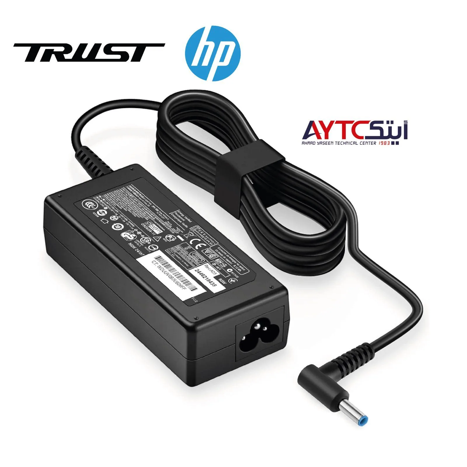 شاحن لابتوب متوافق A+ Trust لأجهزة HP قدرة 90 واط 19 فولت - 4.62 أمبير / رأس 4.5×3.5 ملم