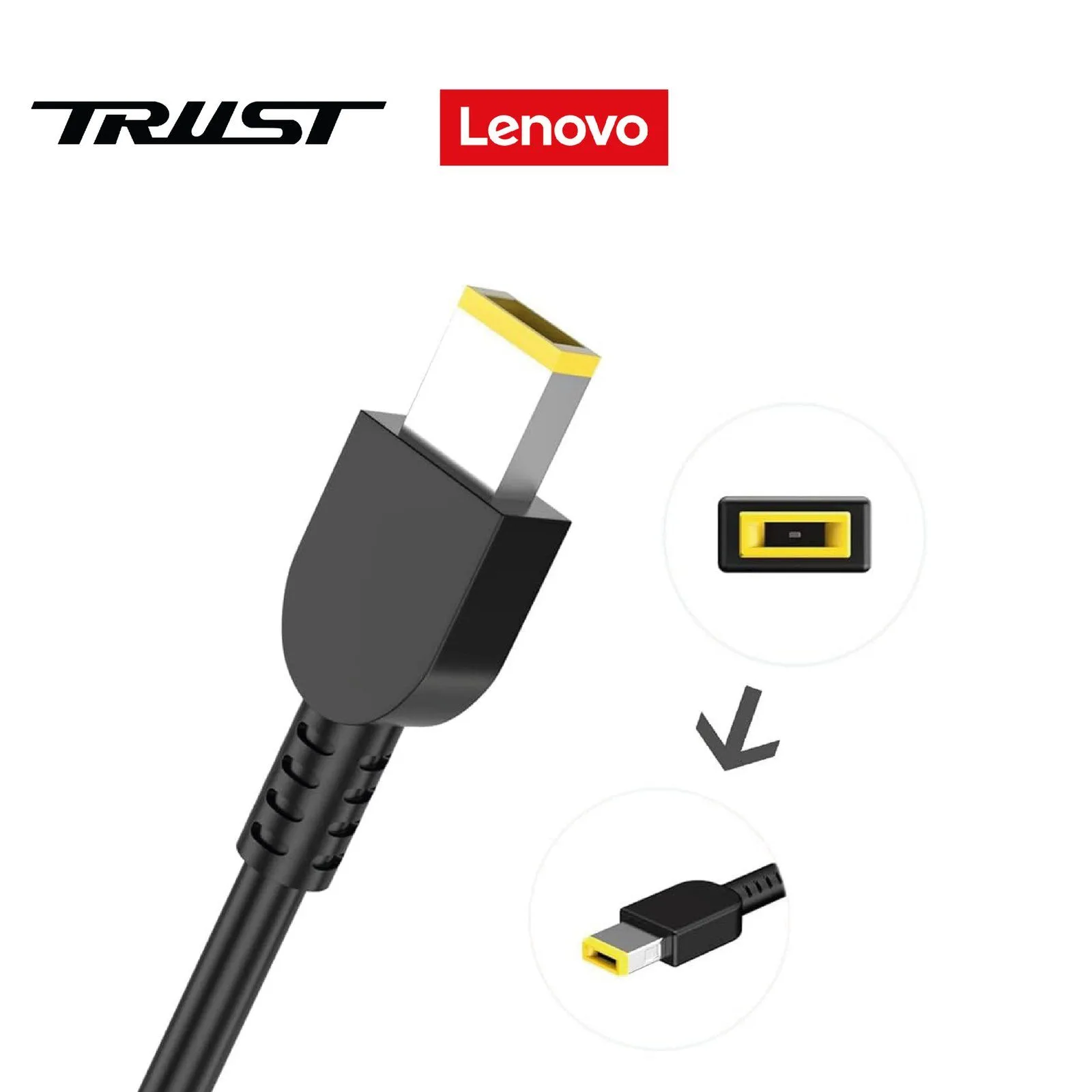 A+ Trust Lenovo Laptop Charger Compatible 90W 20V - 3.25A/4.5A USB Yellow Pin