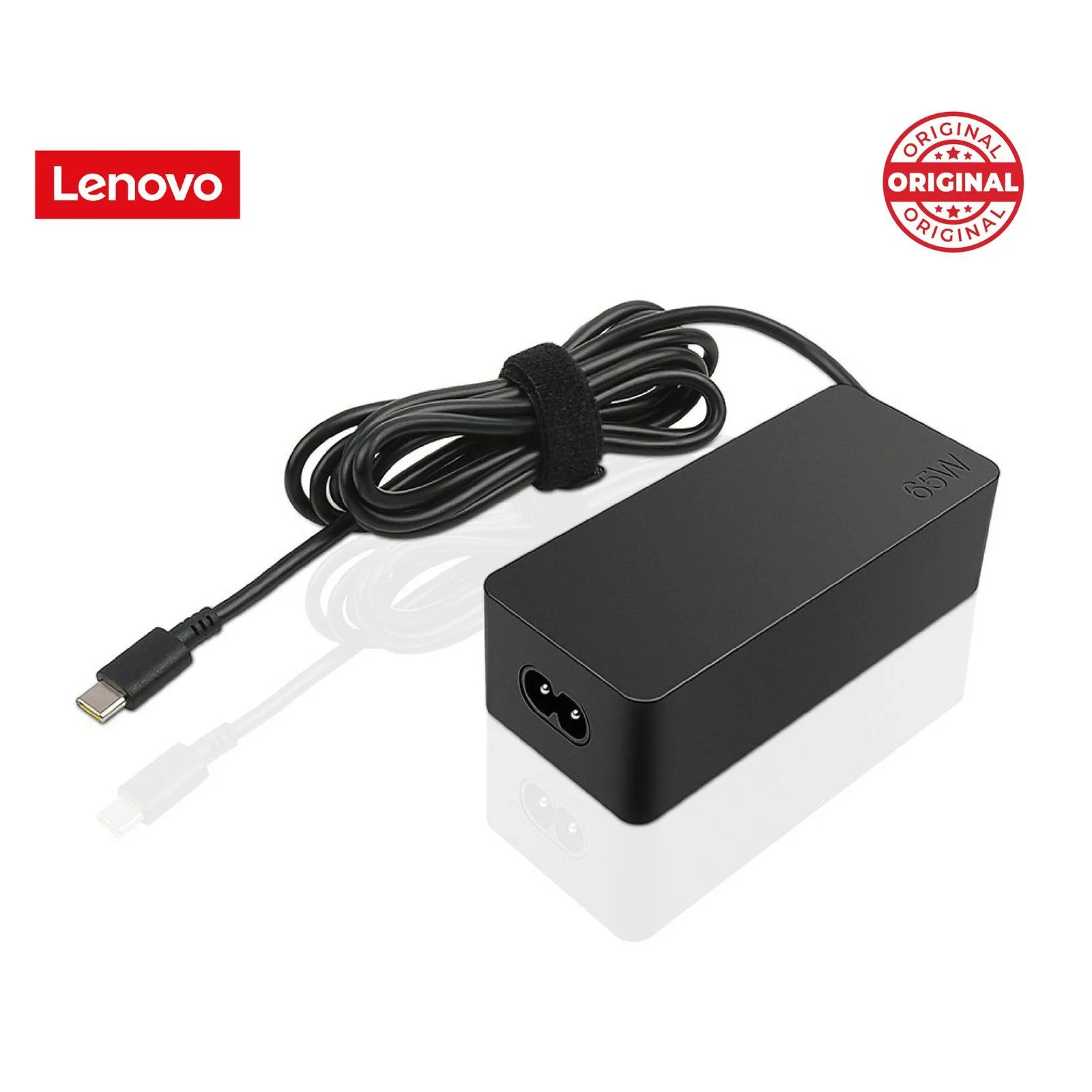 شاحن لابتوب Lenovo أصلي بمنفذ USB Type-C قدرة 65 واط