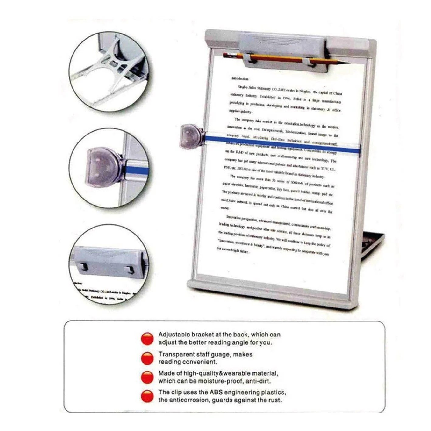 Clip Typing A4 Paper Holder Document Adjustable Copy Paper Reading Stand