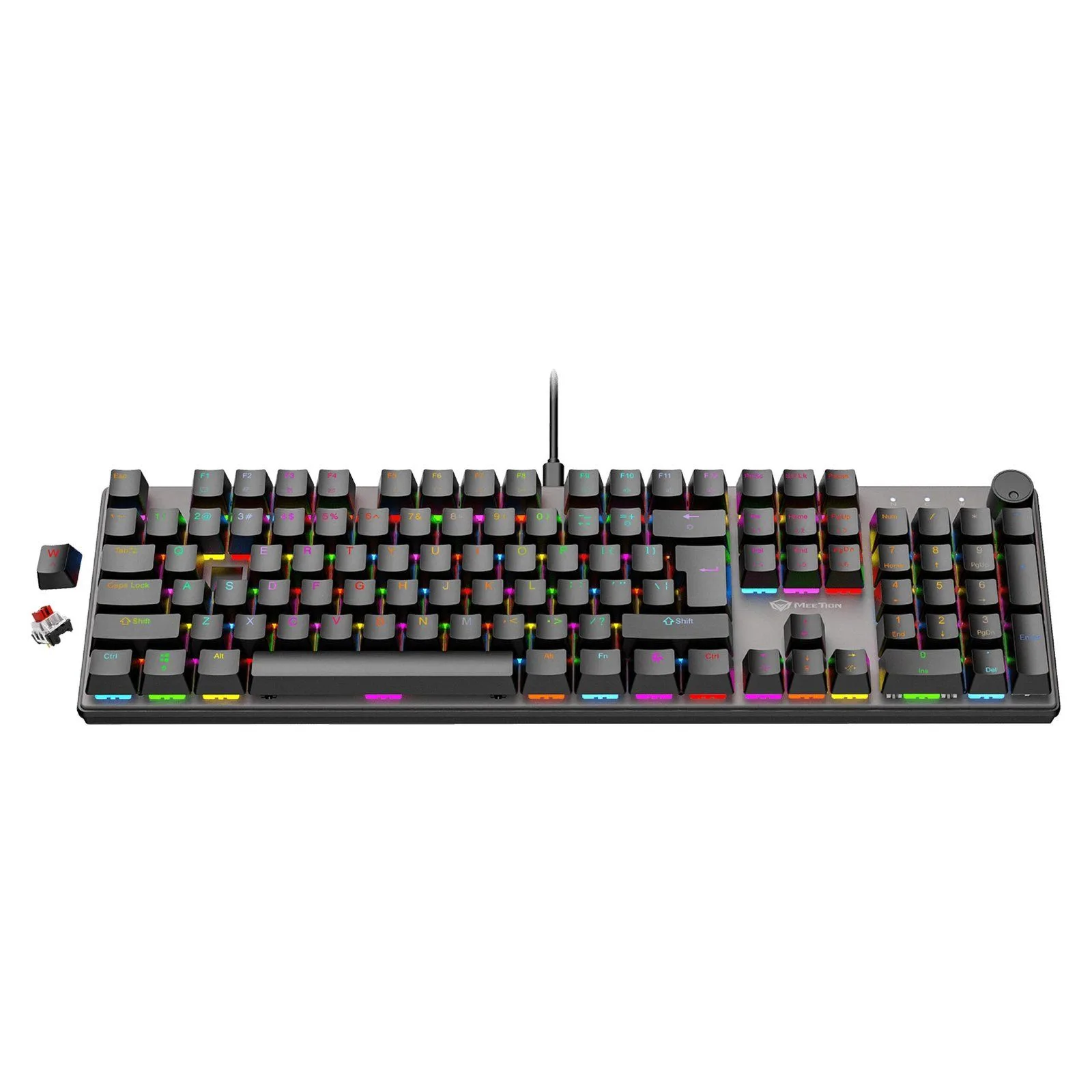 كيبورد ميكانيكي Meetion MK009 PRO بمفاتيح قابلة للتبديل وإضاءة RGB
