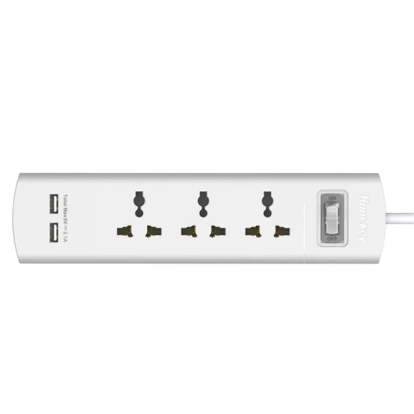 مشترك كهرباء Huntkey SZM307 UK بثلاثة مقابس عالمية 10 أمبير ومنفذي USB-A - طول 1.5 متر