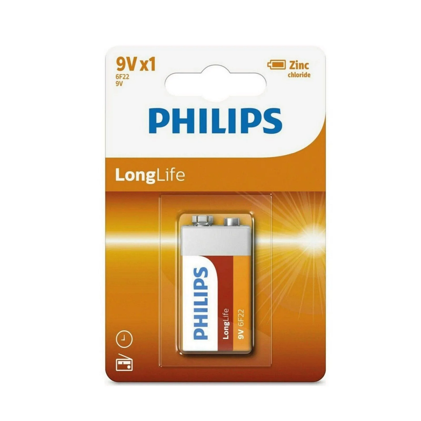 PHILIPS 9V LongLife Zinc Chloride Batteries