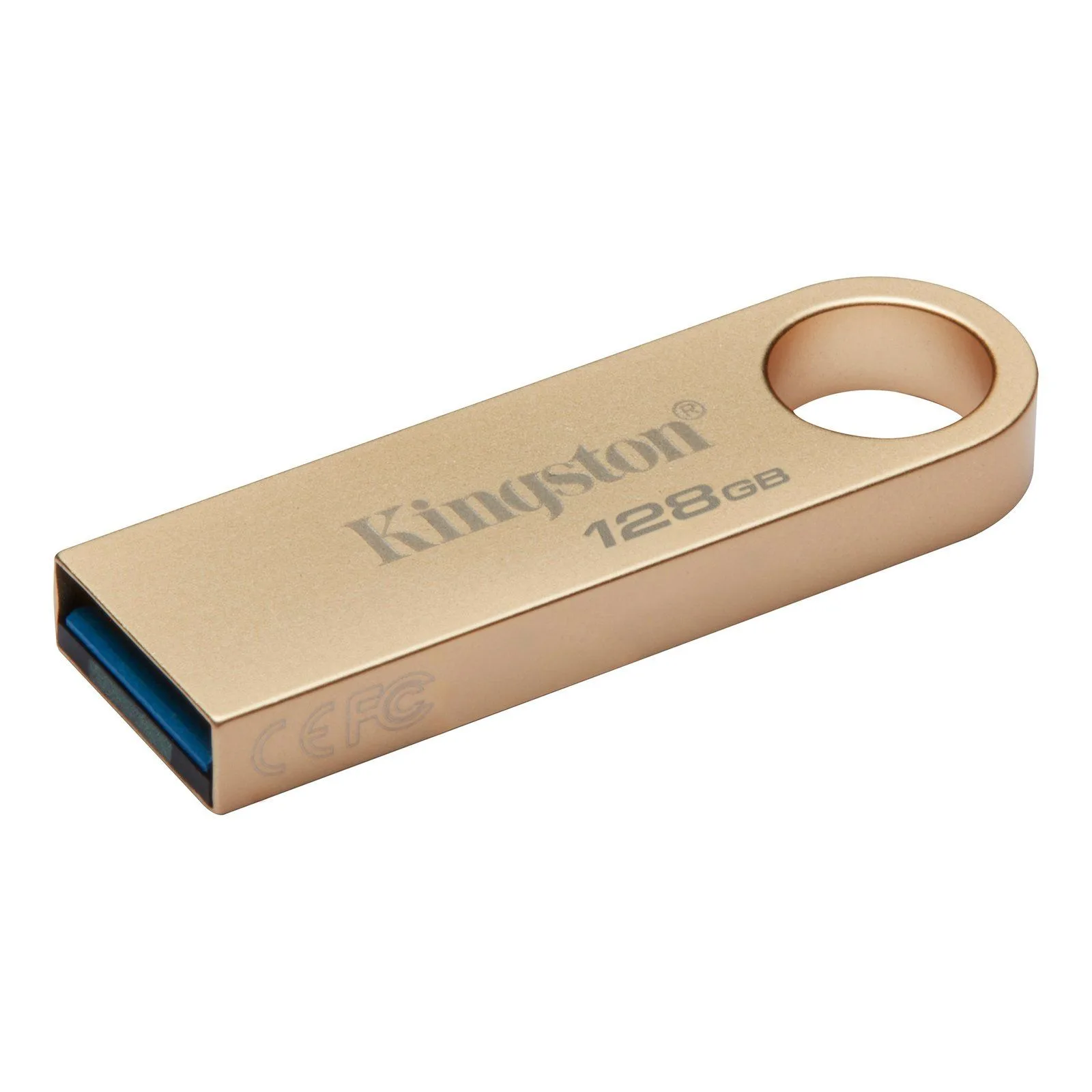 فلاشة Kingston DataTraveler SE9 G3 سعة 128GB بمنفذ USB-A 3.2 - معدنية ذهبية