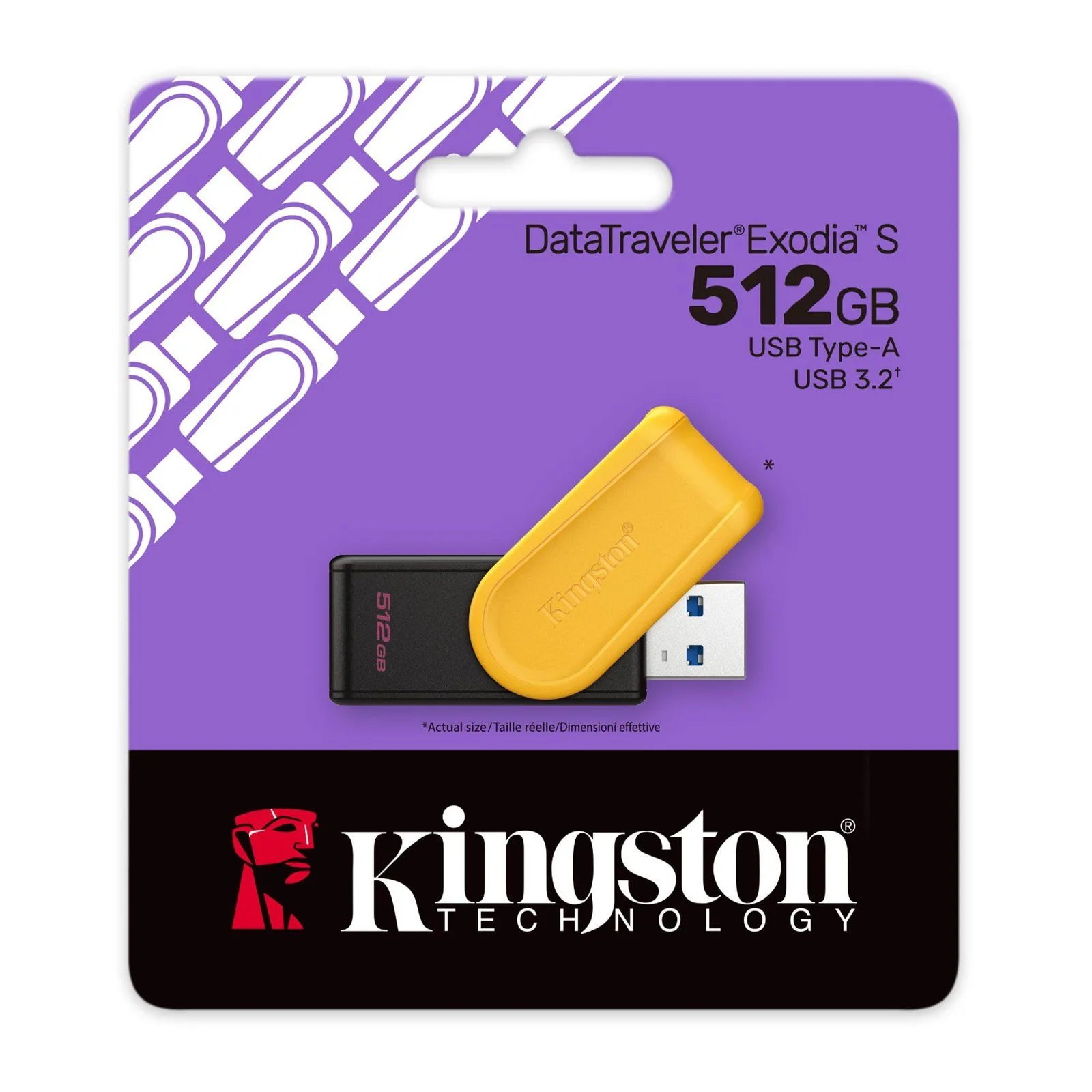 فلاشة Kingston DataTraveler Exodia S سعة 512GB بمنفذ USB-A 3.2 Gen 1