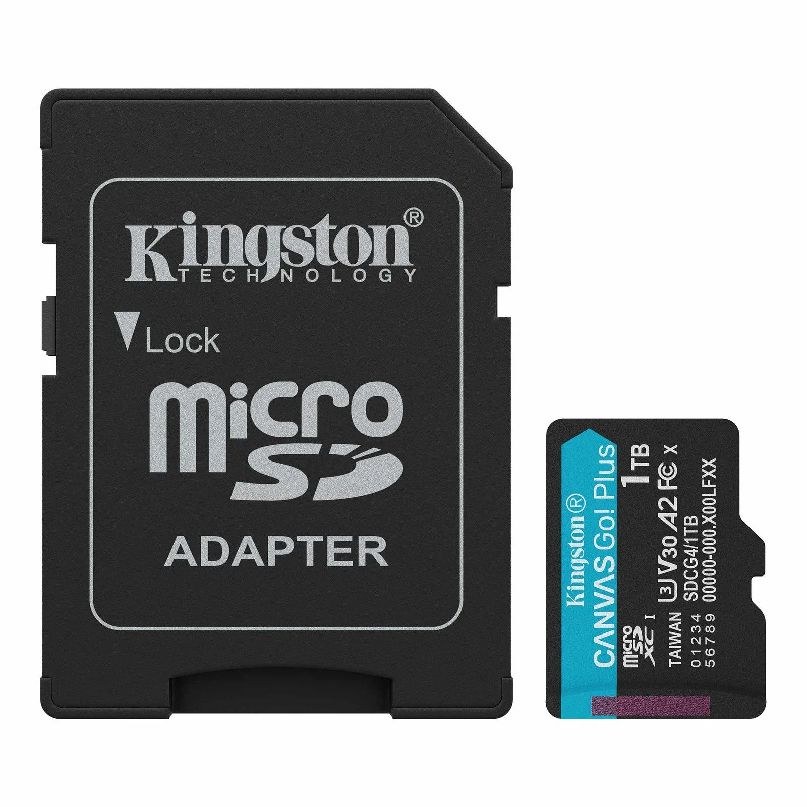 بطاقة ذاكرة MicroSDXC من Kingston Canvas Go! Plus سعة 1TB بسرعة 200 ميجابايت/ث UHS-I U3 V30 A2 مع محوّل