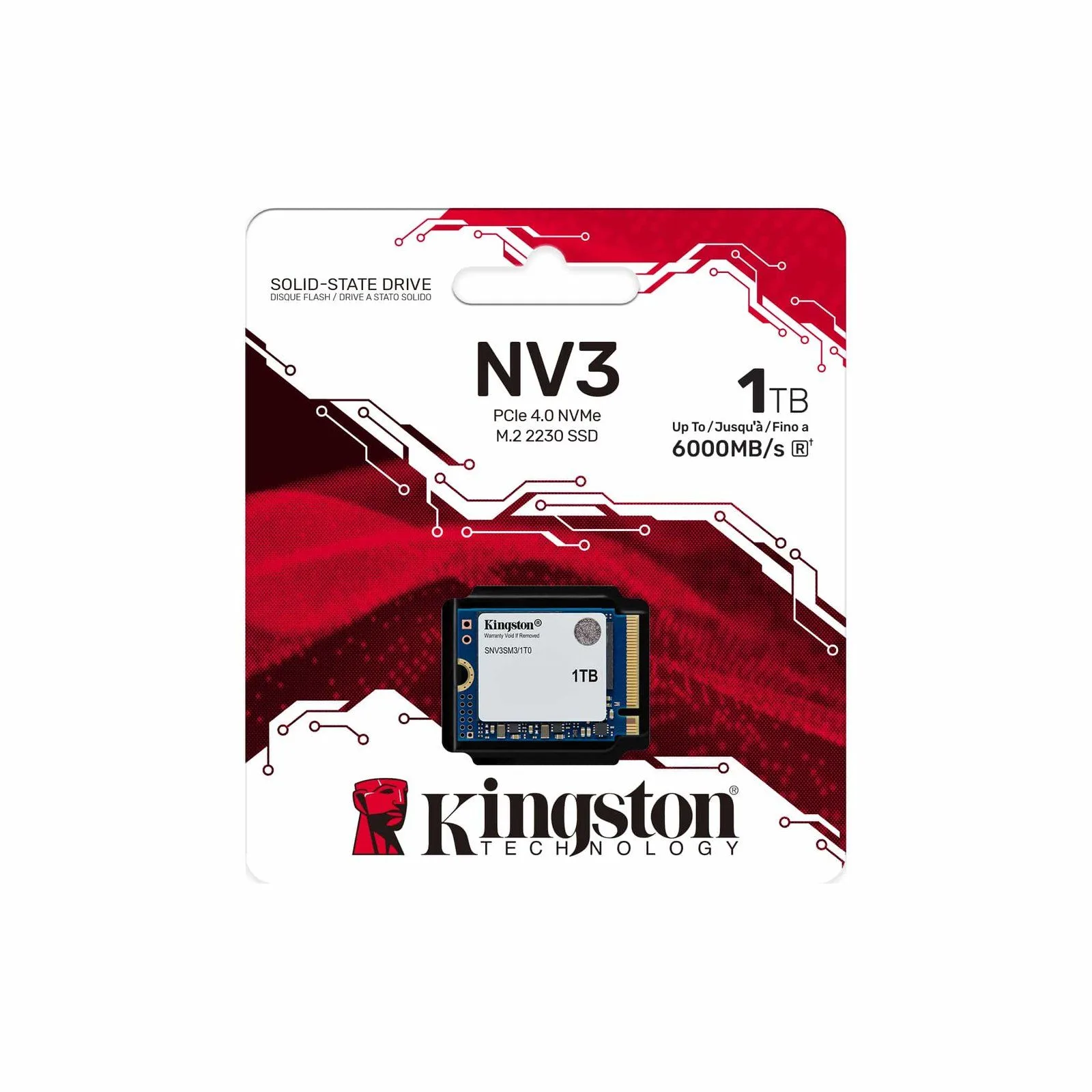 قرص SSD داخلي Kingston NV3 سعة 1TB نوع M.2 2230 NVMe PCIe 4.0 Gen 4x4 بسرعة حتى 6000 ميجابايت/ث