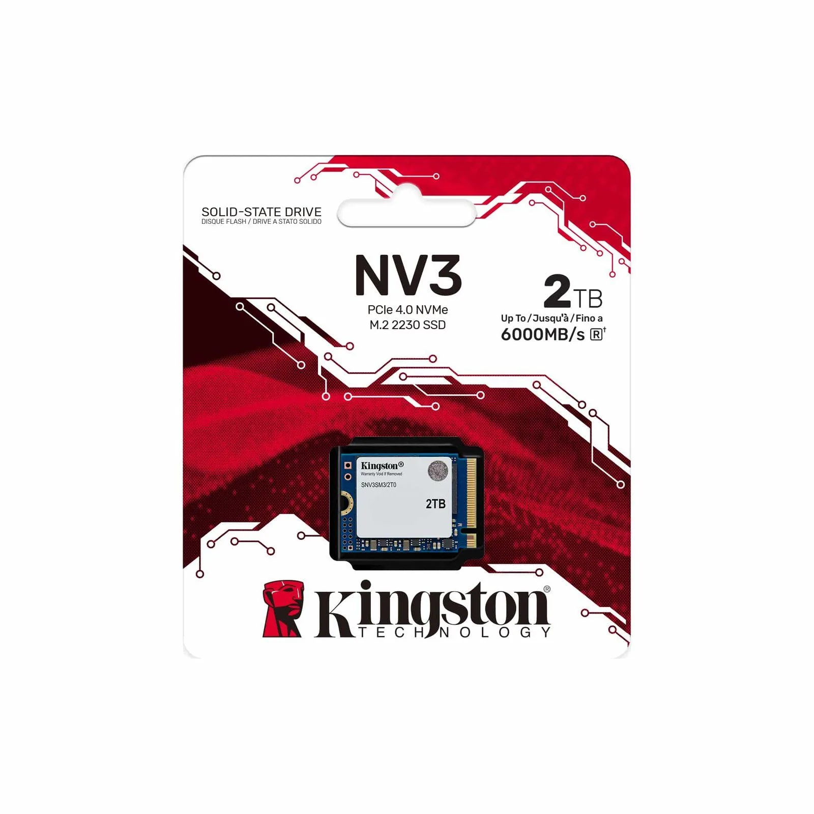 قرص SSD داخلي Kingston NV3 سعة 2TB نوع M.2 2230 NVMe PCIe 4.0 Gen 4x4 بسرعة حتى 6000 ميجابايت/ث