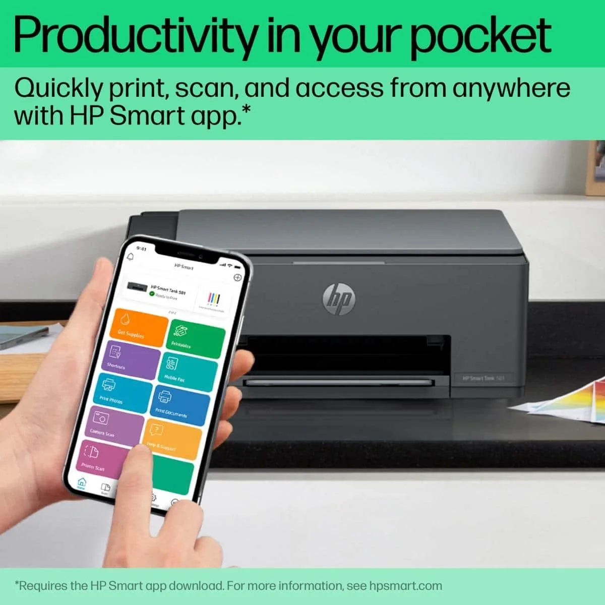HP Smart Tank 581 Wireless All-in-One BLACK & COLOR Printer - 4A8D4A