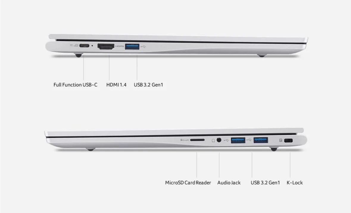 لابتوب Acer Aspire Lite 16 AL16-52P-52JZ بمعالج Intel Core i5 الجيل 13 بعشر أنوية، رام 8GB DDR5، SSD NVMe M.2 سعة 512GB،