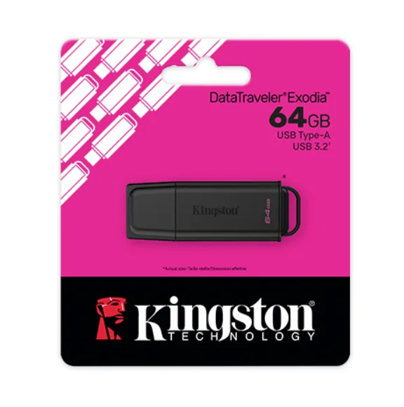 فلاشة Kingston DataTraveler Exodia G2 سعة 64GB بمنفذ USB-A 3.2 Gen 1