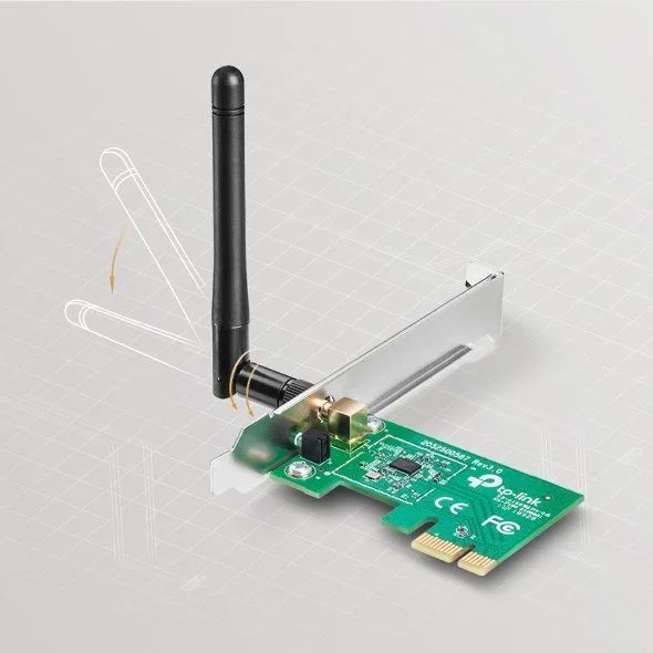 كرت شبكة لاسلكي TP-Link TL-WN781ND بمنفذ PCI Express بسرعة 150 ميجابت/ث