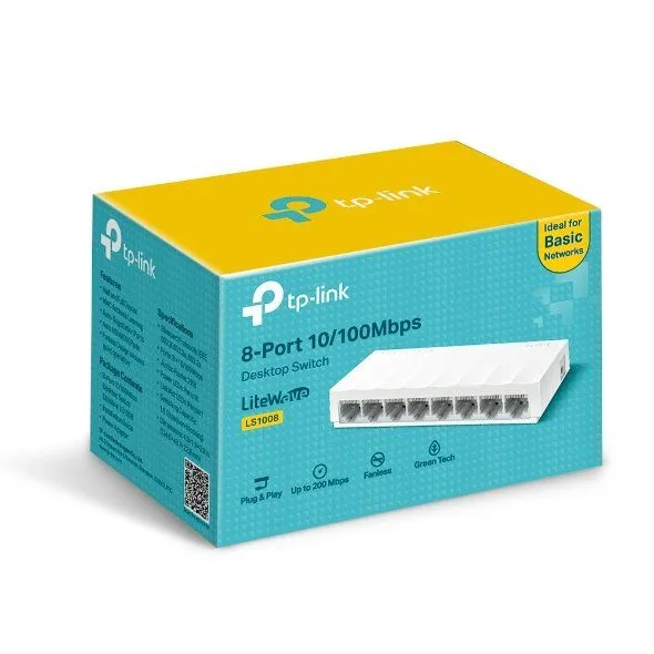 سويتش مكتبي TP-Link LS1008 بثمانية منافذ 10/100 ميجابت/ث