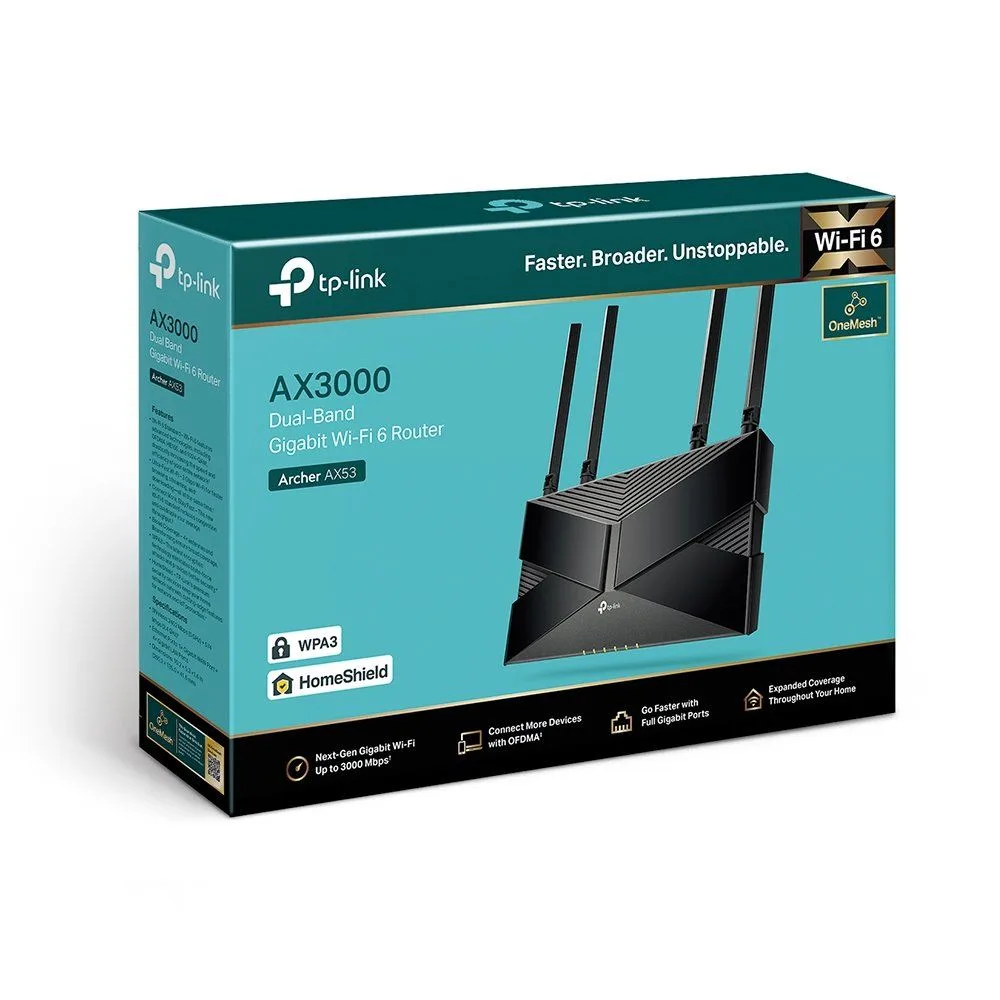 راوتر TP-Link Archer AX53 ثنائي النطاق جيجابت Wi-Fi 6 بسرعة AX3000